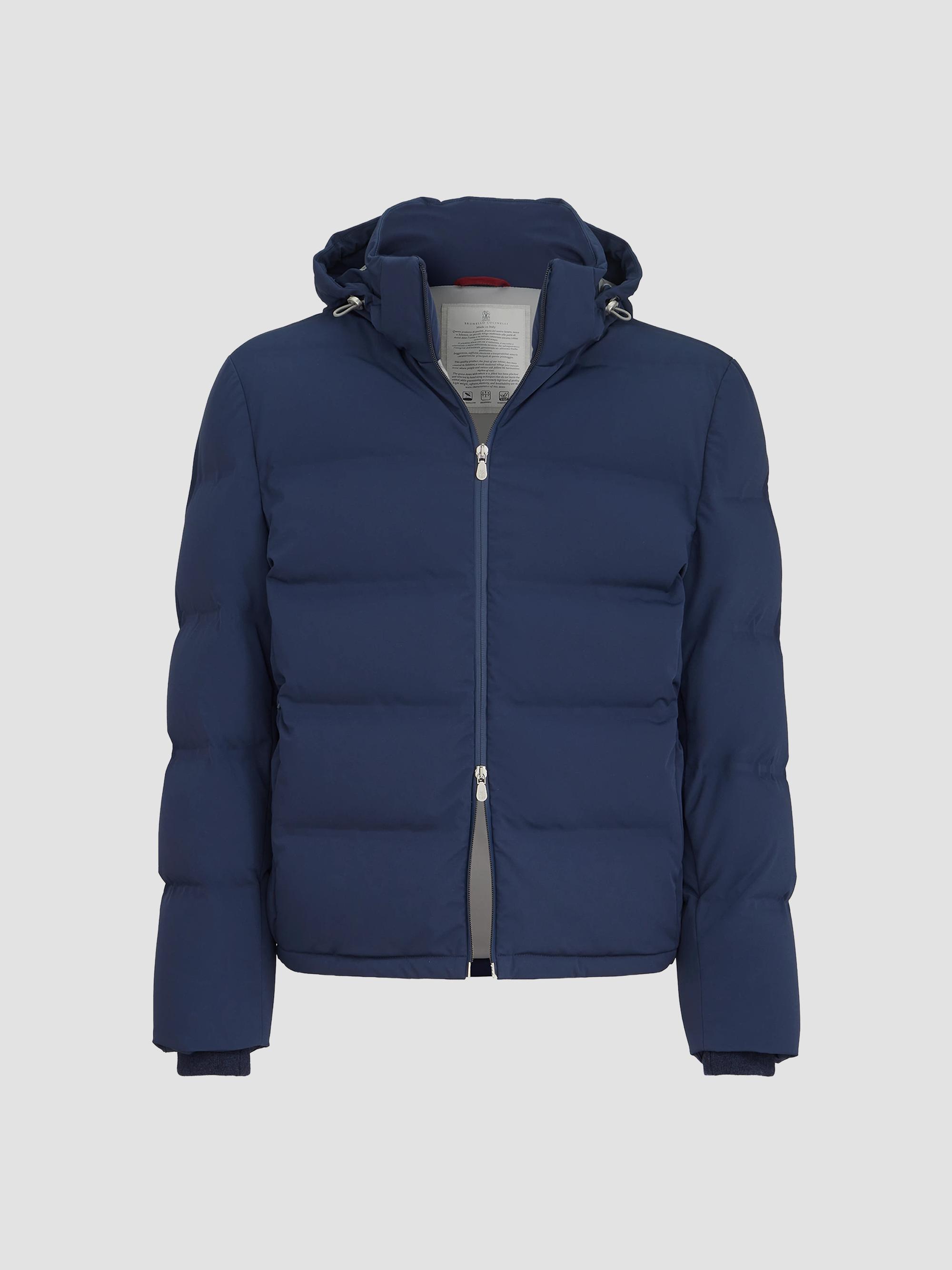 【値下げ】Brunello Cucinelli 中綿ジャケット ネイビー Brunello Cucinelli Water-Resistant Techno Satin Bomber Jacket