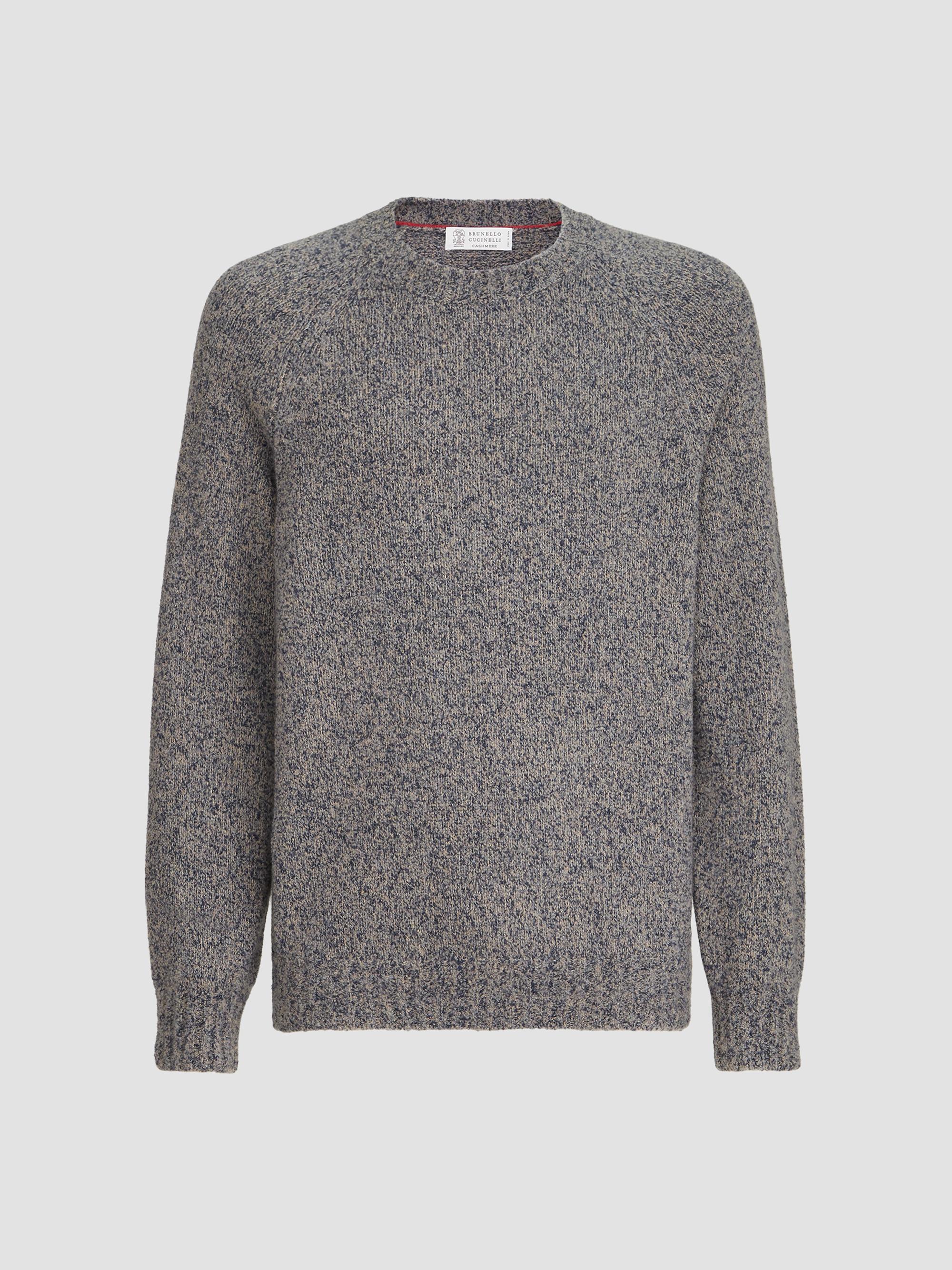 Brunello Cucinelli Virgin Wool, Silk and Cashmere Chiné Sweater