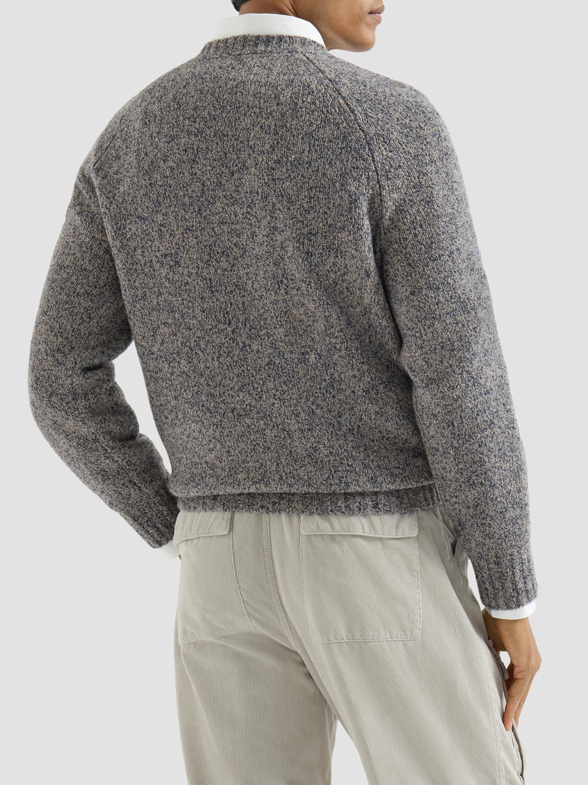 Brunello Cucinelli Virgin Wool, Silk and Cashmere Chiné Sweater