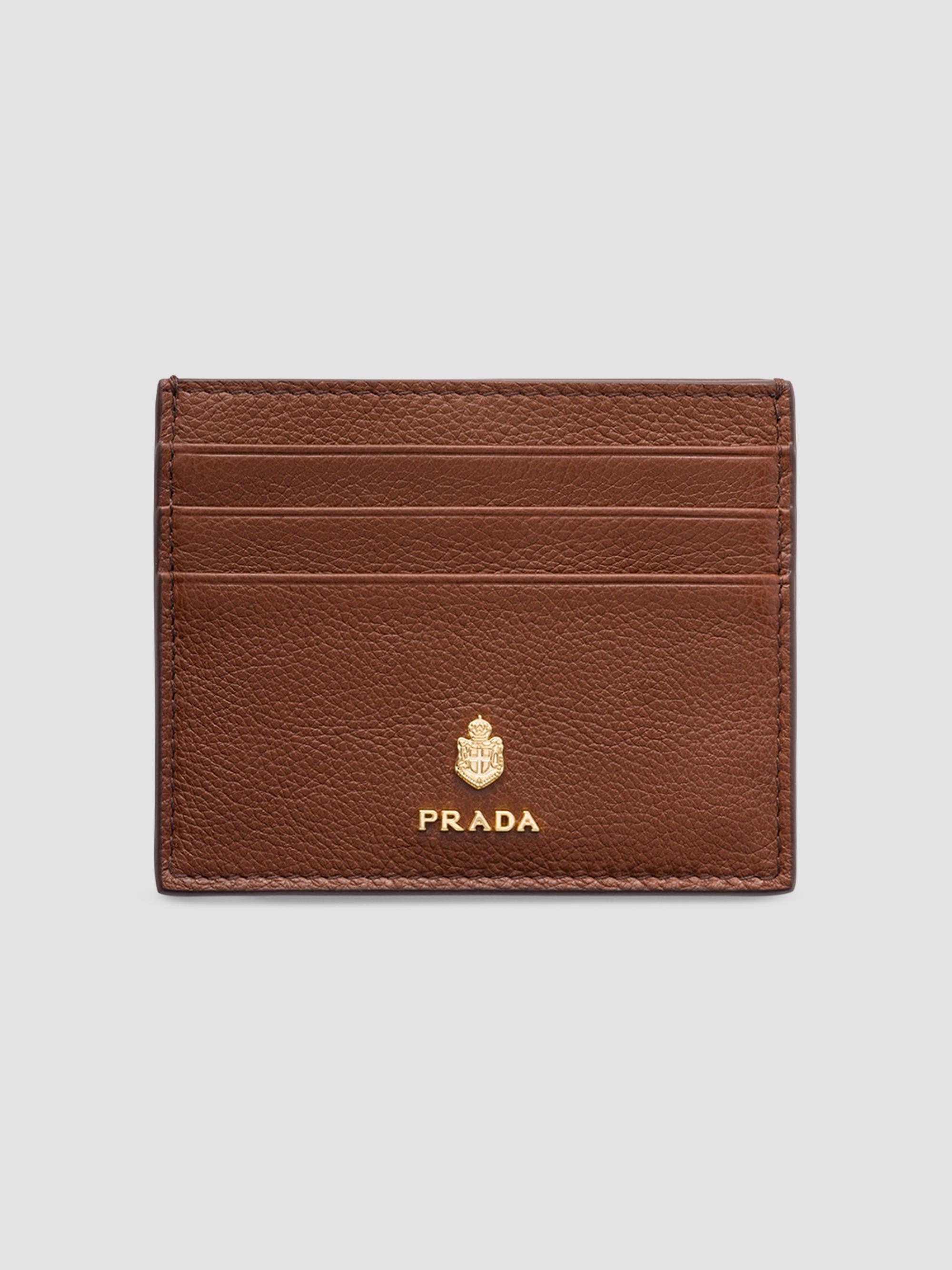 Prada Small Woven Madras Leather Wallet | Saks Fifth Avenue
