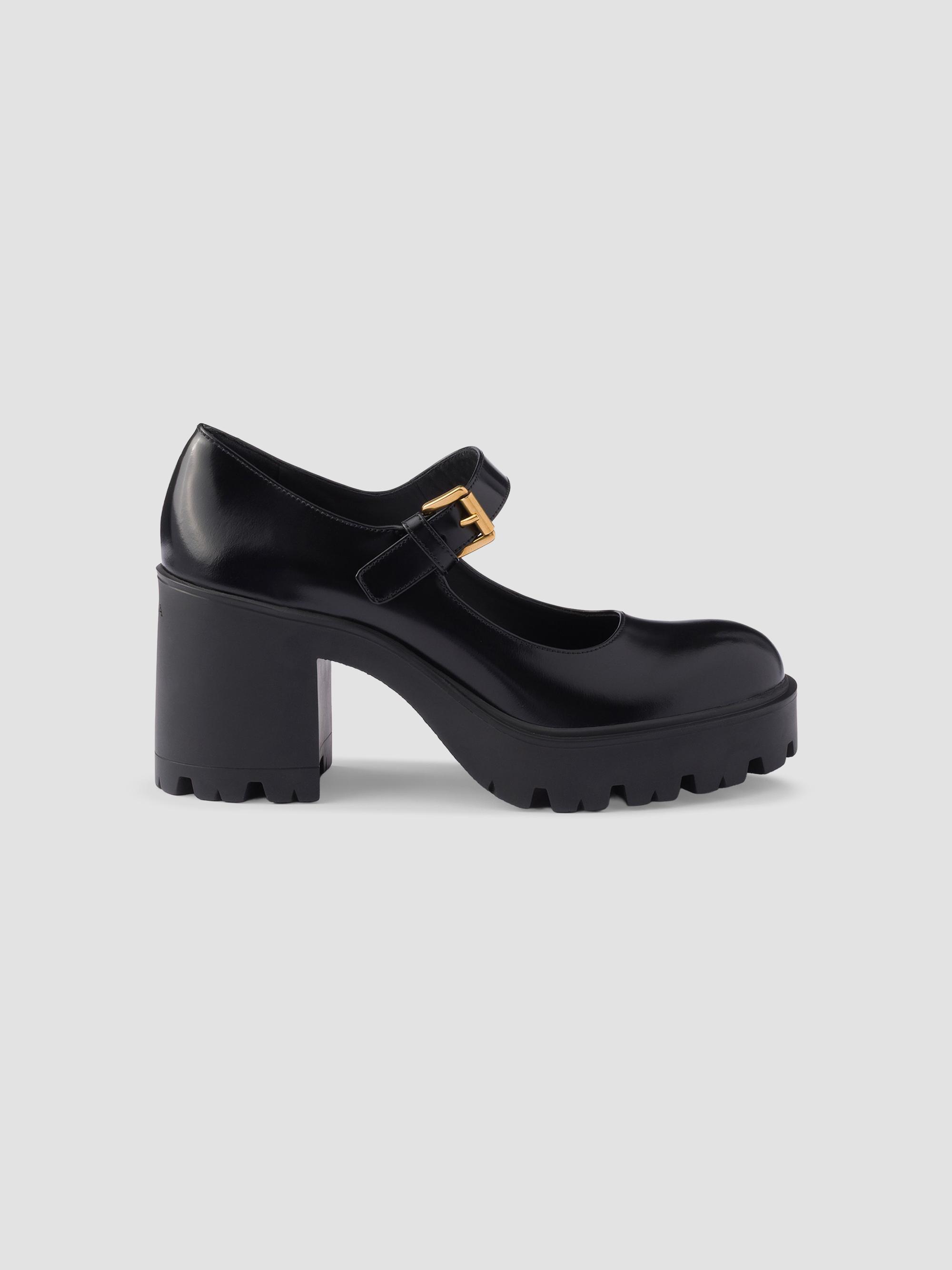 Prada Brushed Leather Monolith Mary Janes | Saks Fifth Avenue