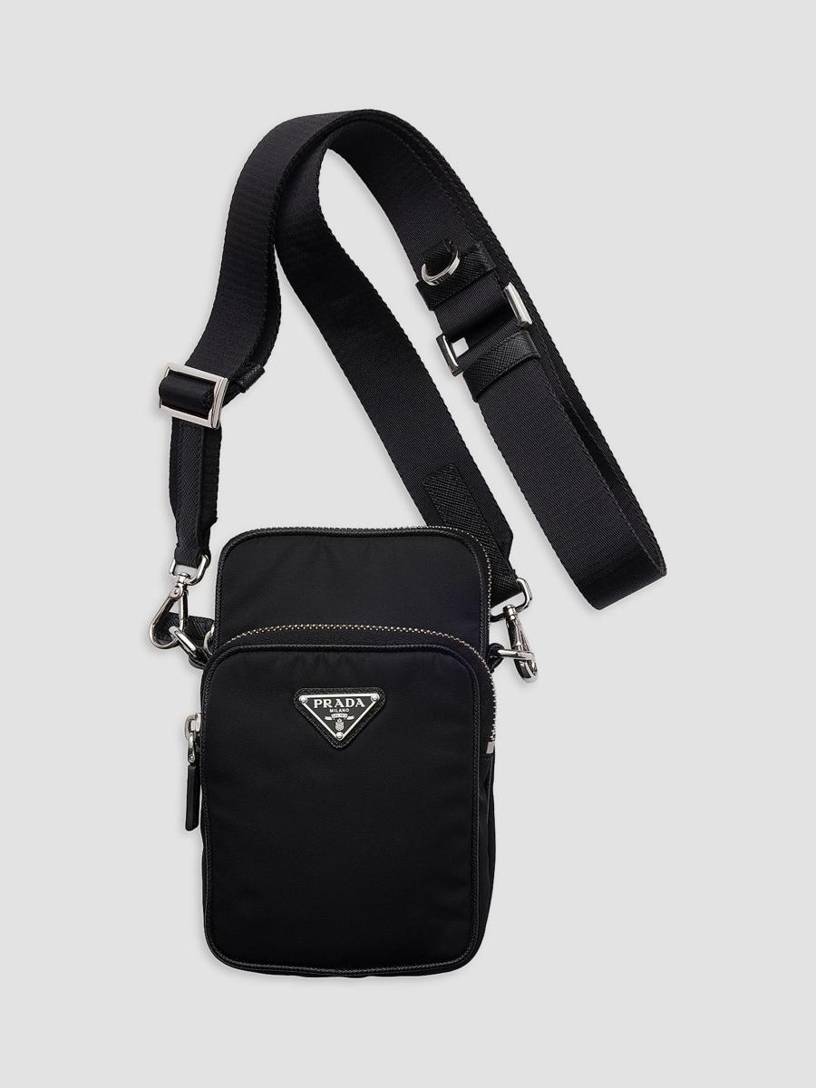 Prada Women's Nylon And Saffiano Leather Smartphone Case In Black