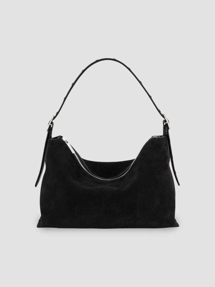 Vince Women's Vivian Studded Suede Hobo Bag In Black