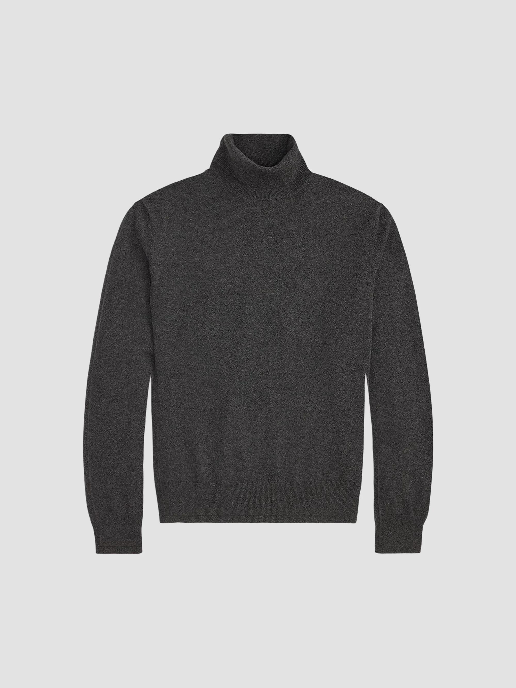Ralph Lauren Purple Label Men's Cashmere Turtleneck Sweater - Dark Grey Melange - Size Large