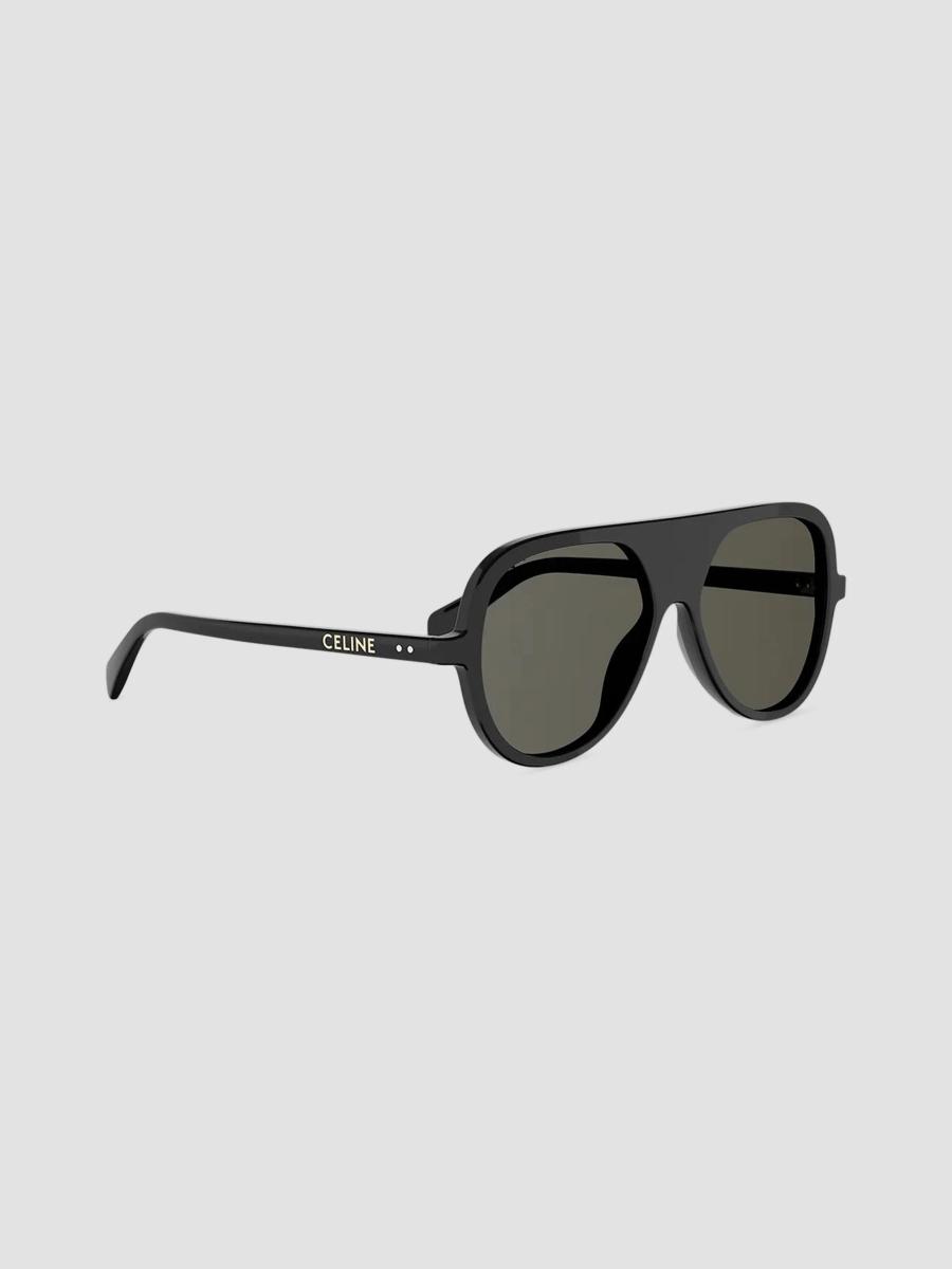 Celine Men's Défilé Pilot Sunglasses In Black Grey