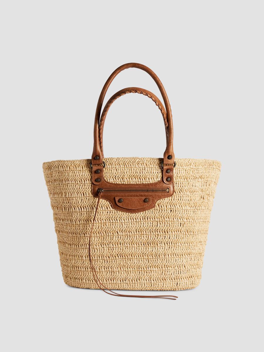 Balenciaga Women's Le City Medium Basket Tote Bag In Natural Camel