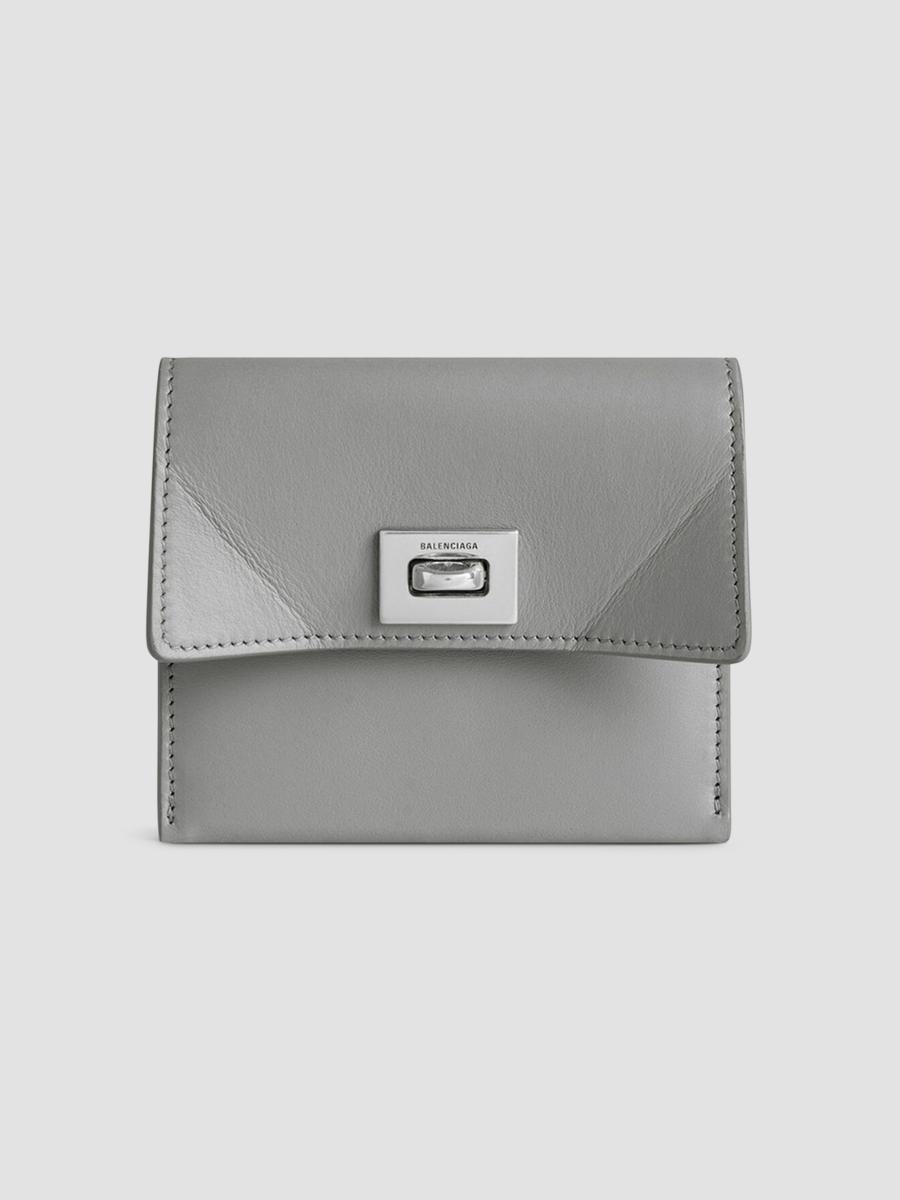Balenciaga Women's Rodeo Card Holder With Flap In Cloud Grey