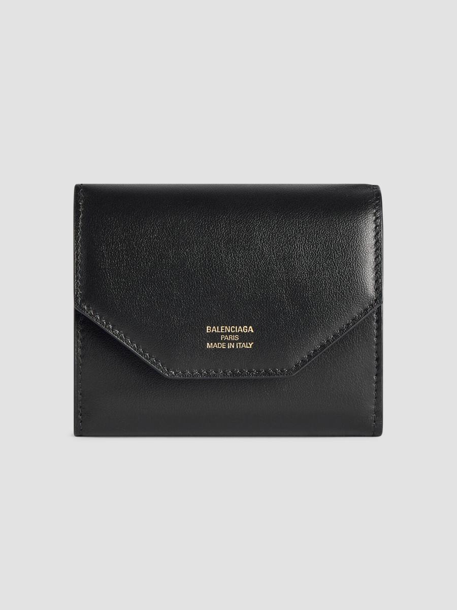 Balenciaga Women's Envelope Bifold Wallet With Flap In Black