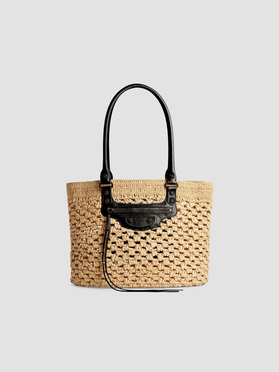 Balenciaga Women's Le City Medium Basket Tote Bag In Natural Black