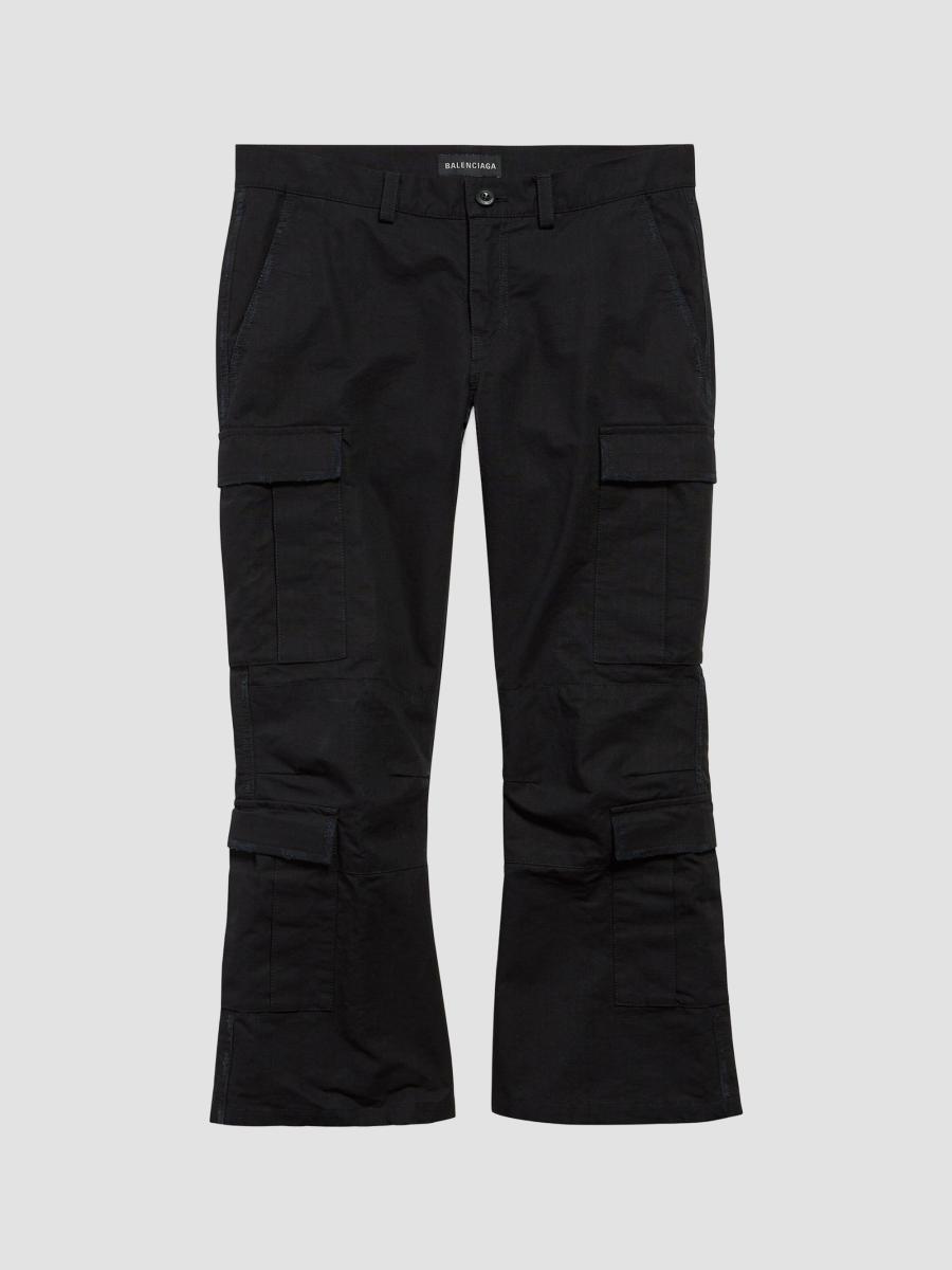 Balenciaga Women's Cargo Capri Pants In Black