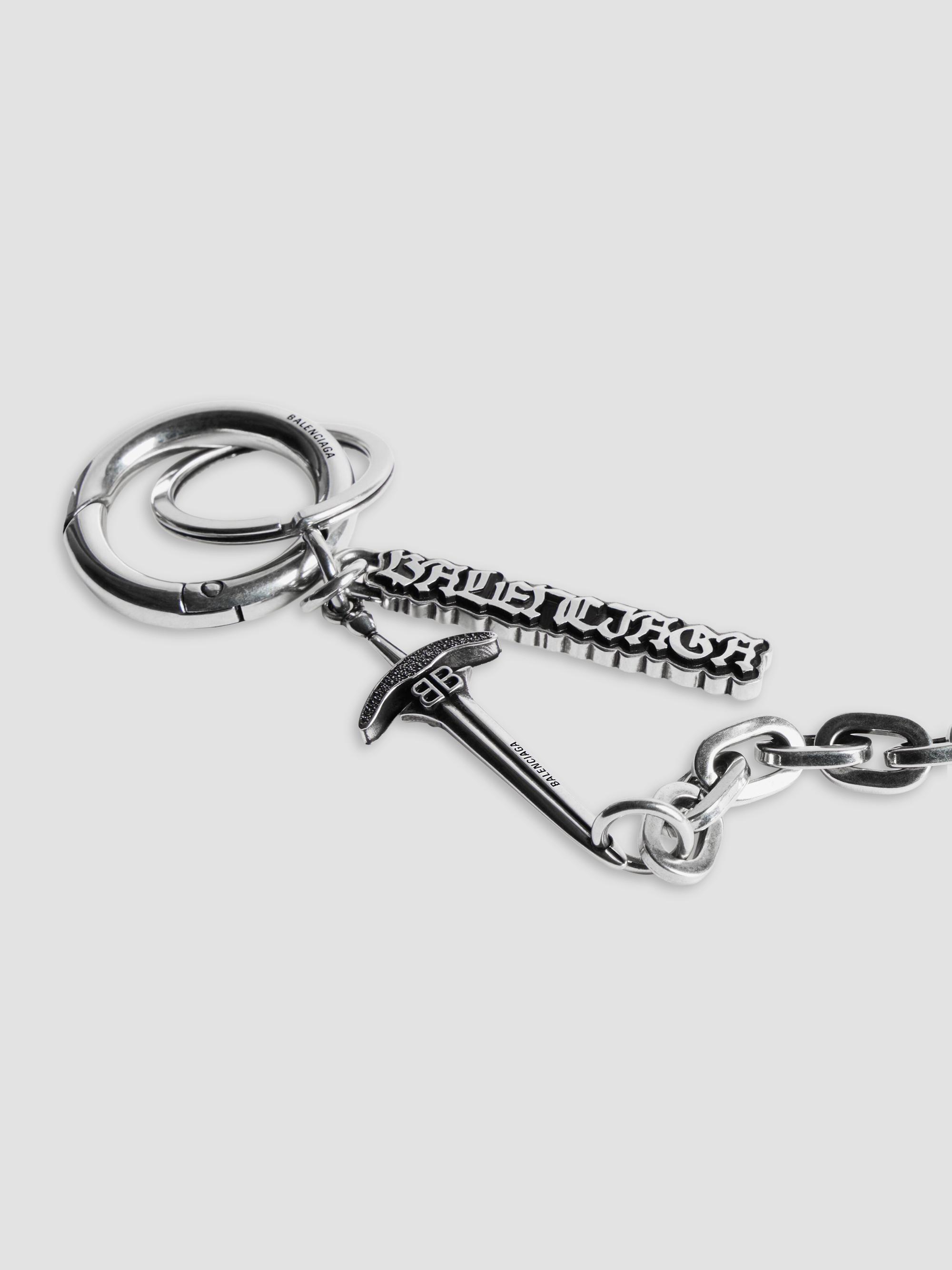 BALENCIAGA キーリング PARIS ブラック/シルバー金具 Balenciaga Goth Keychain | Saks Fifth Avenue