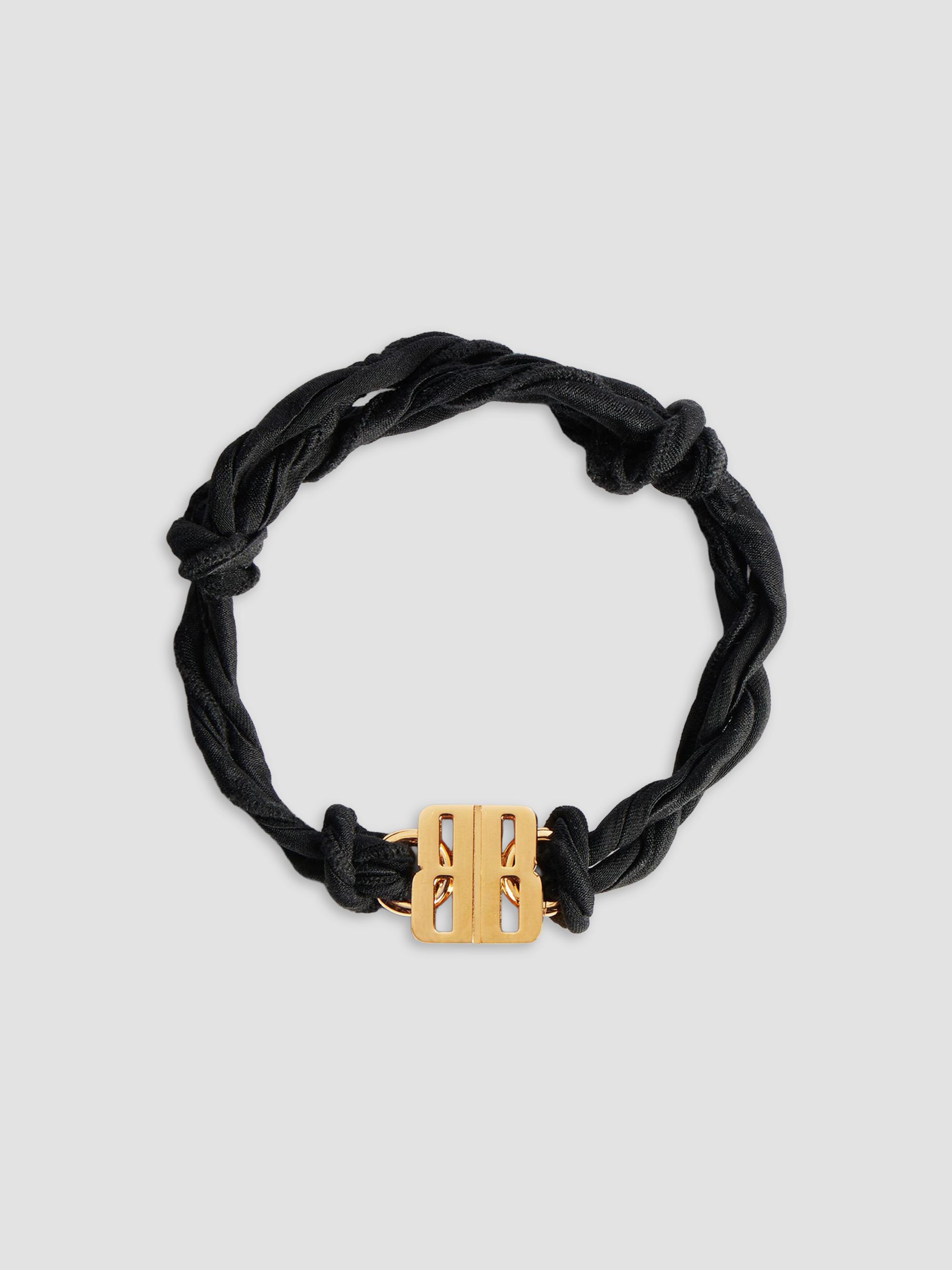 Balenciaga Women's Nano Ribbon BB Bracelet - Black Shiny Gold