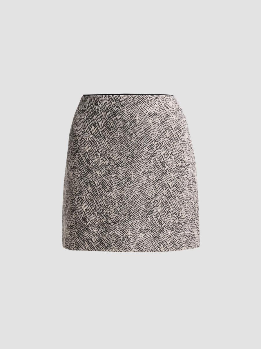 Milly Women's Emily Herringbone Mini Skirt In Grey