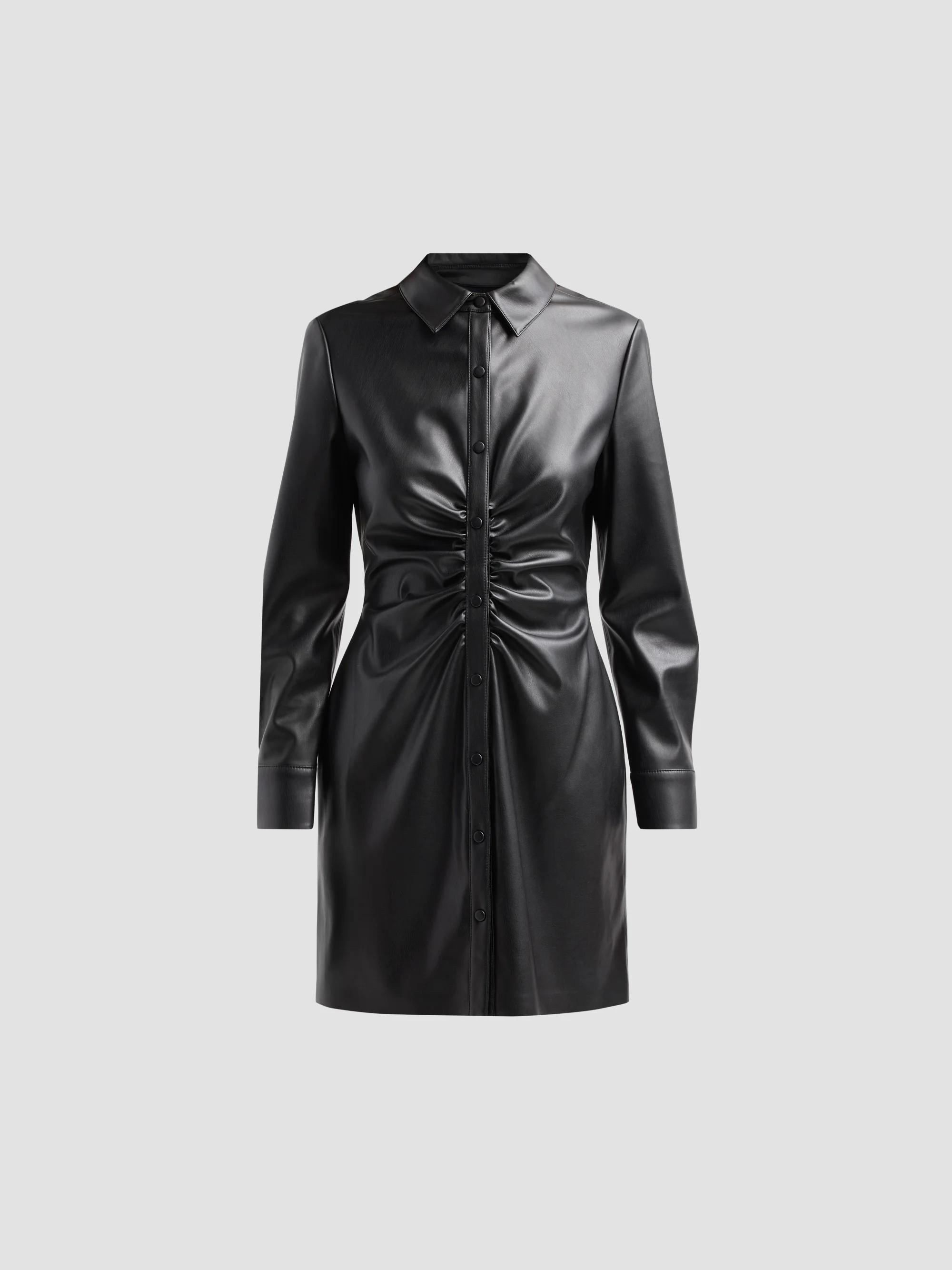 black mini dress saks Women's Leather Designer Dresses Maxi dress