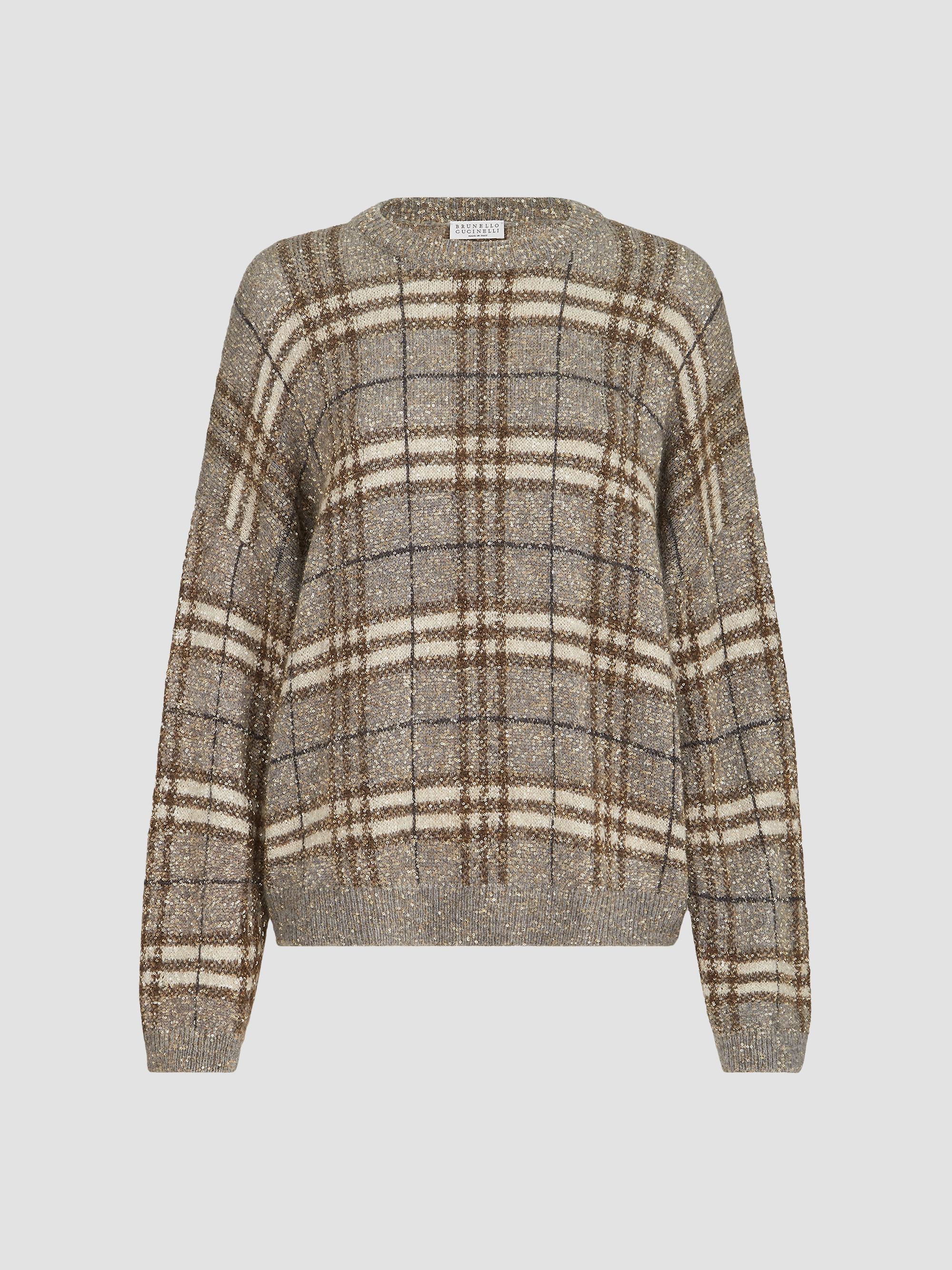 Brunello Cucinelli Dazzling Chiné Net Sweater in Silk and Linen