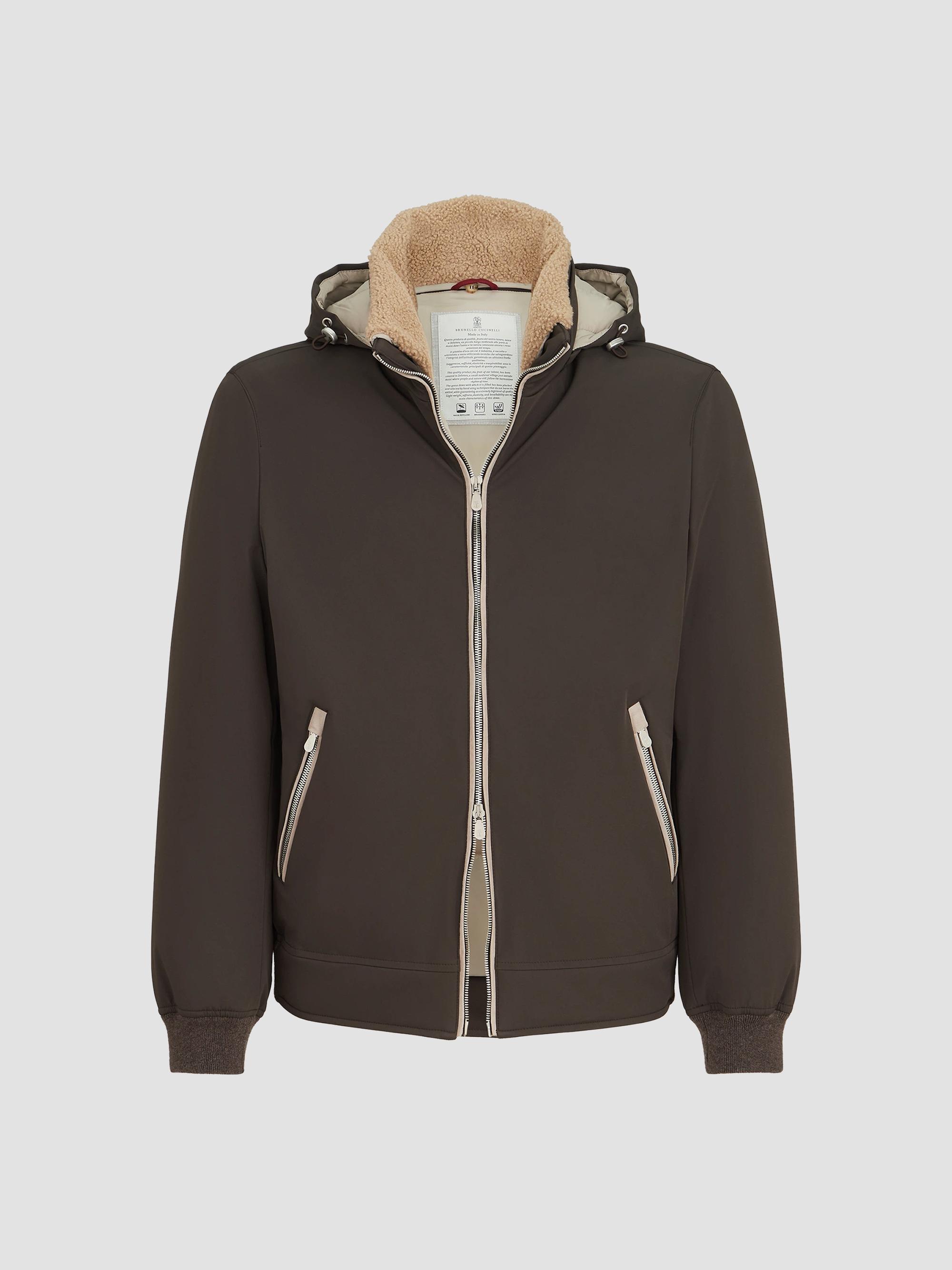 Brunello Cucinelli Virgin Wool Beaver Cloth Bomber Jacket with