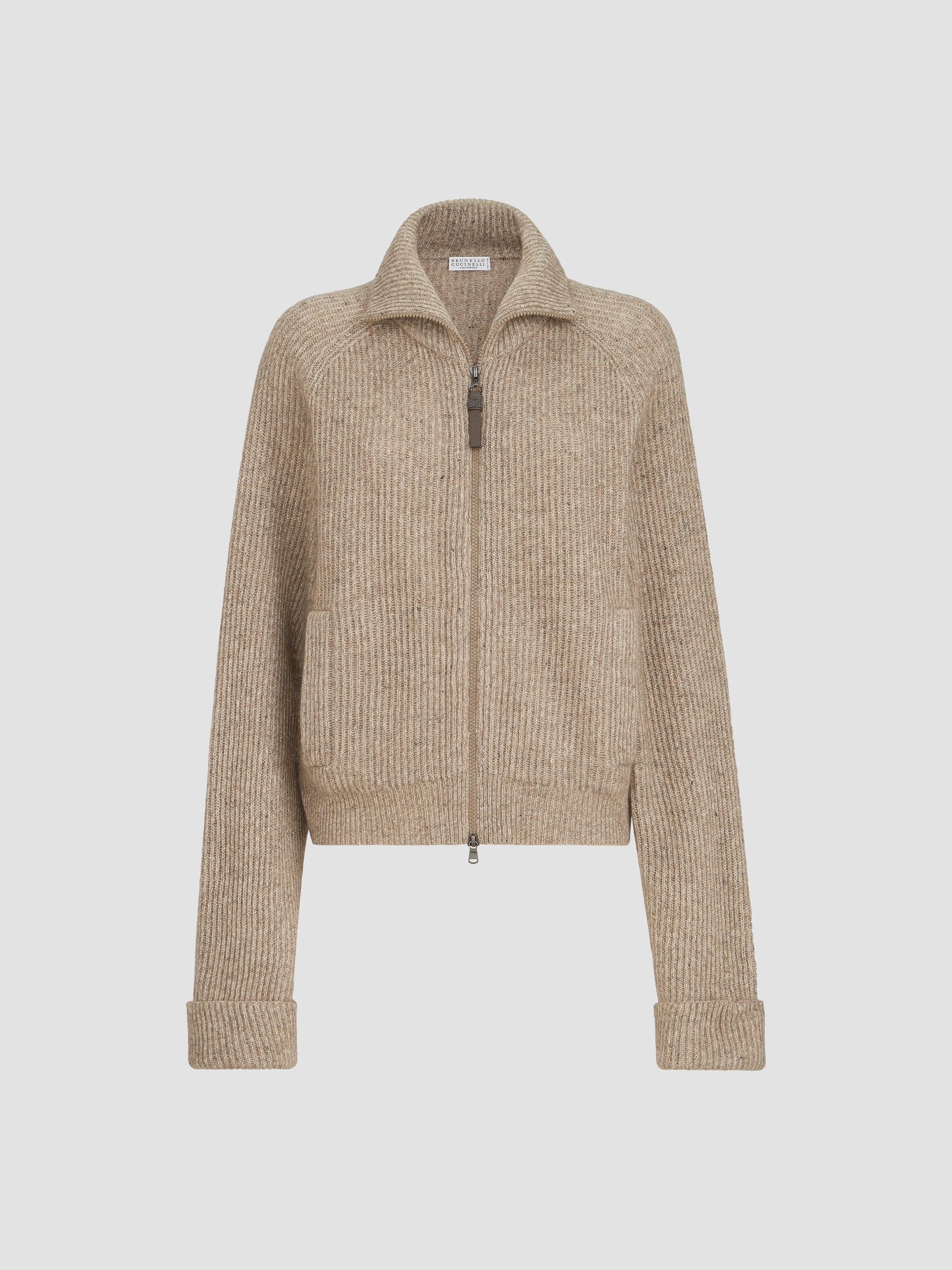Brunello Cucinelli Sparkling Cashmere, Mohair and Wool Ribbed