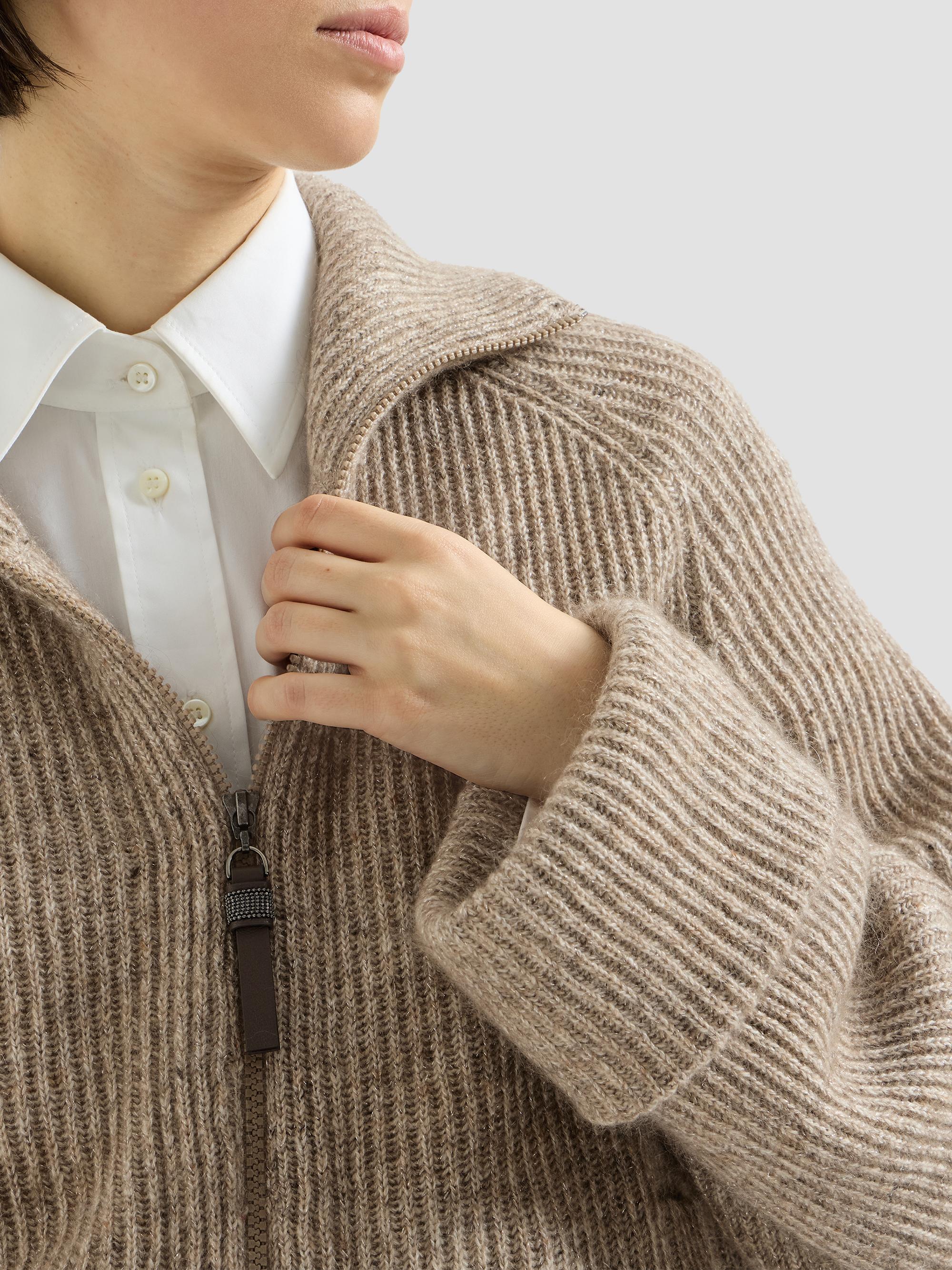 Brunello Cucinelli Sparkling Cashmere, Mohair and Wool Ribbed