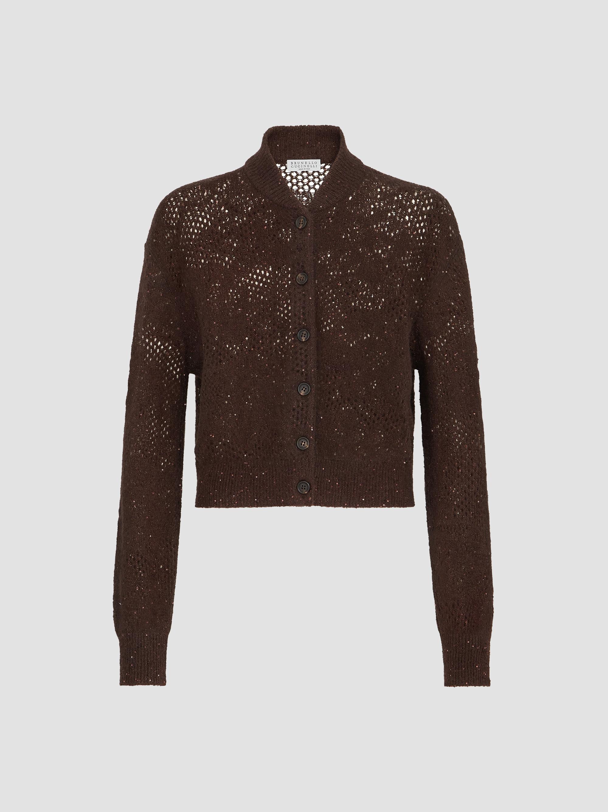 Lace Flowers Cardigan in Sparkling Mohair and Virgin Wool