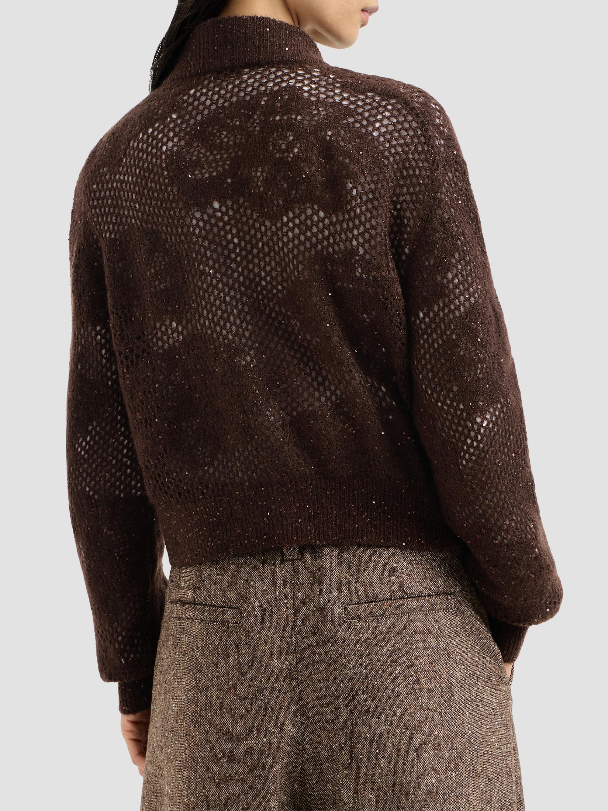 Lace Flowers Cardigan in Sparkling Mohair and Virgin Wool