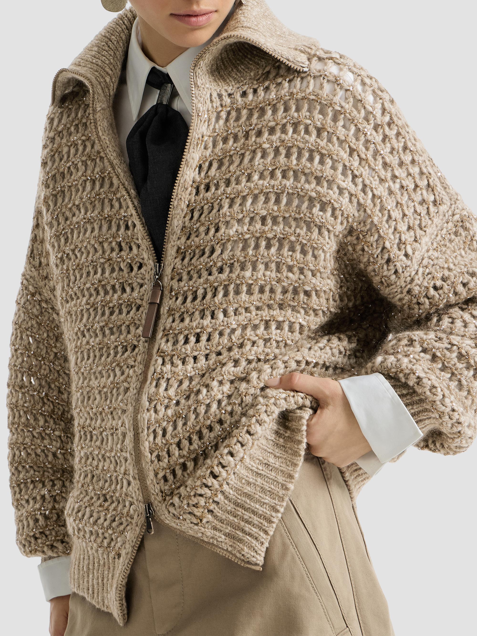 Brunello Cucinelli Dazzling Soft Virgin Wool and Cashmere Net