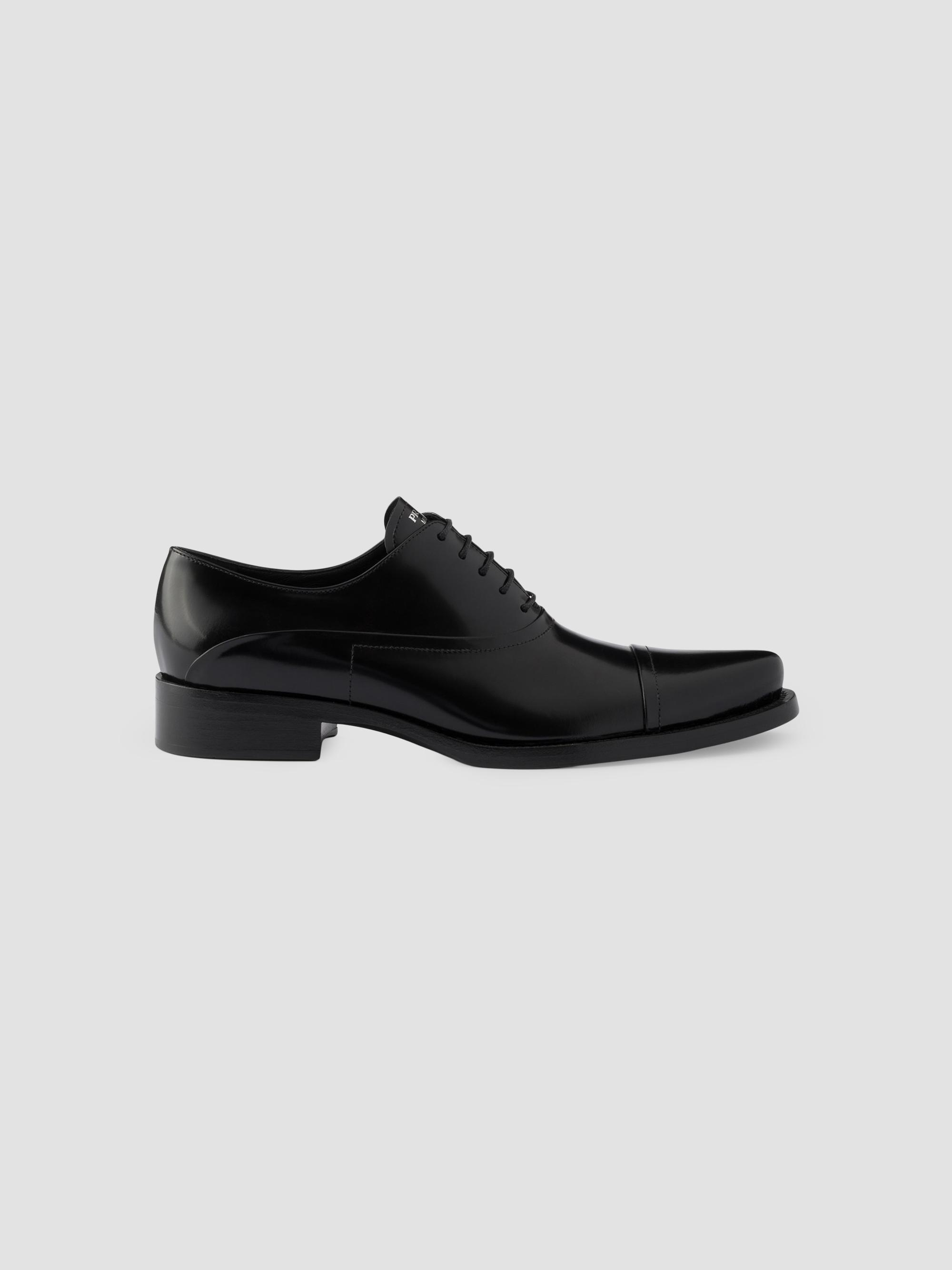 靴 PRADA leather shoes 15FW Prada Women's Chocolate Brushed Leather Loafers | Saks Fifth Avenue
