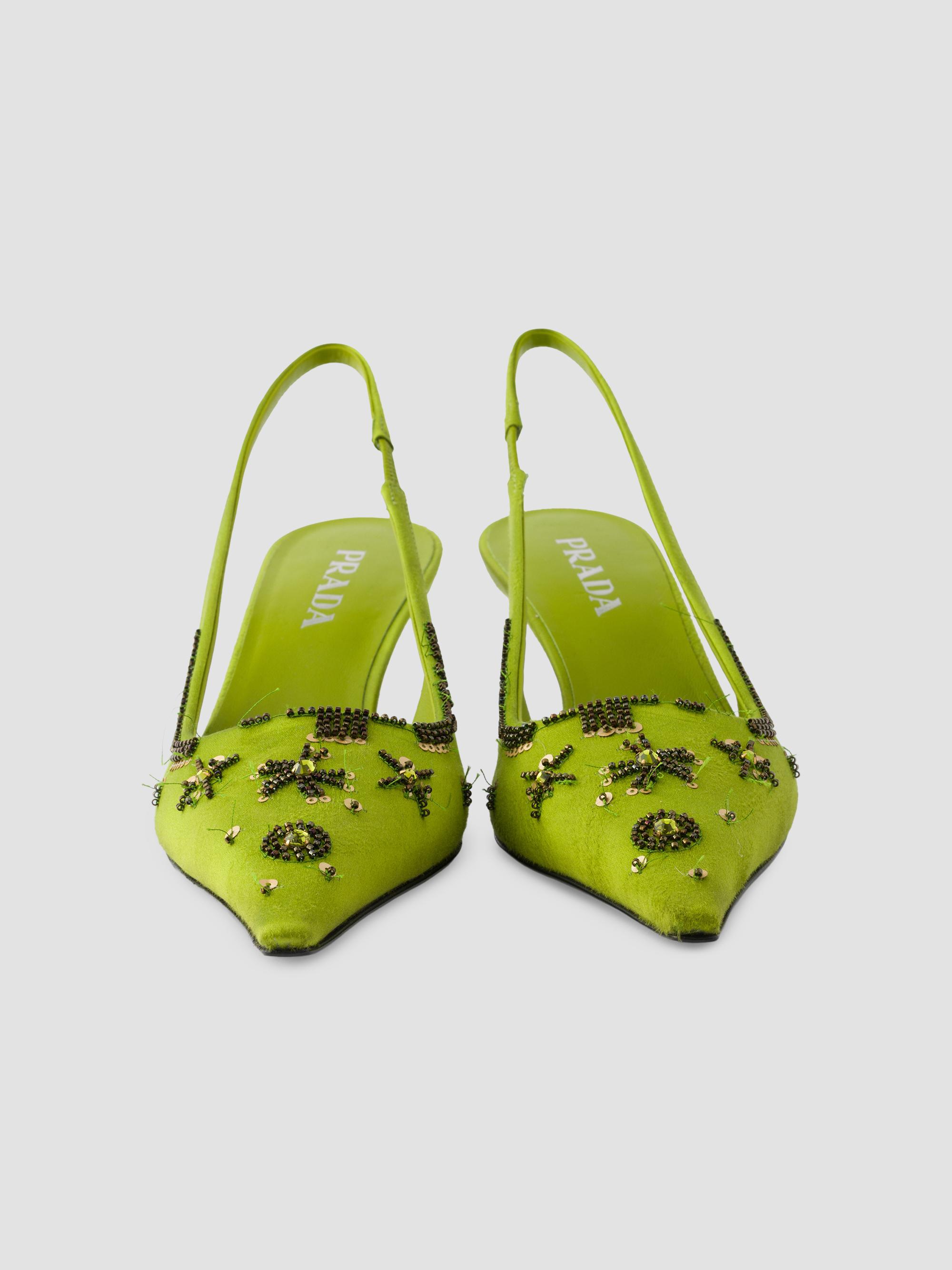 Green statement wedding shoes