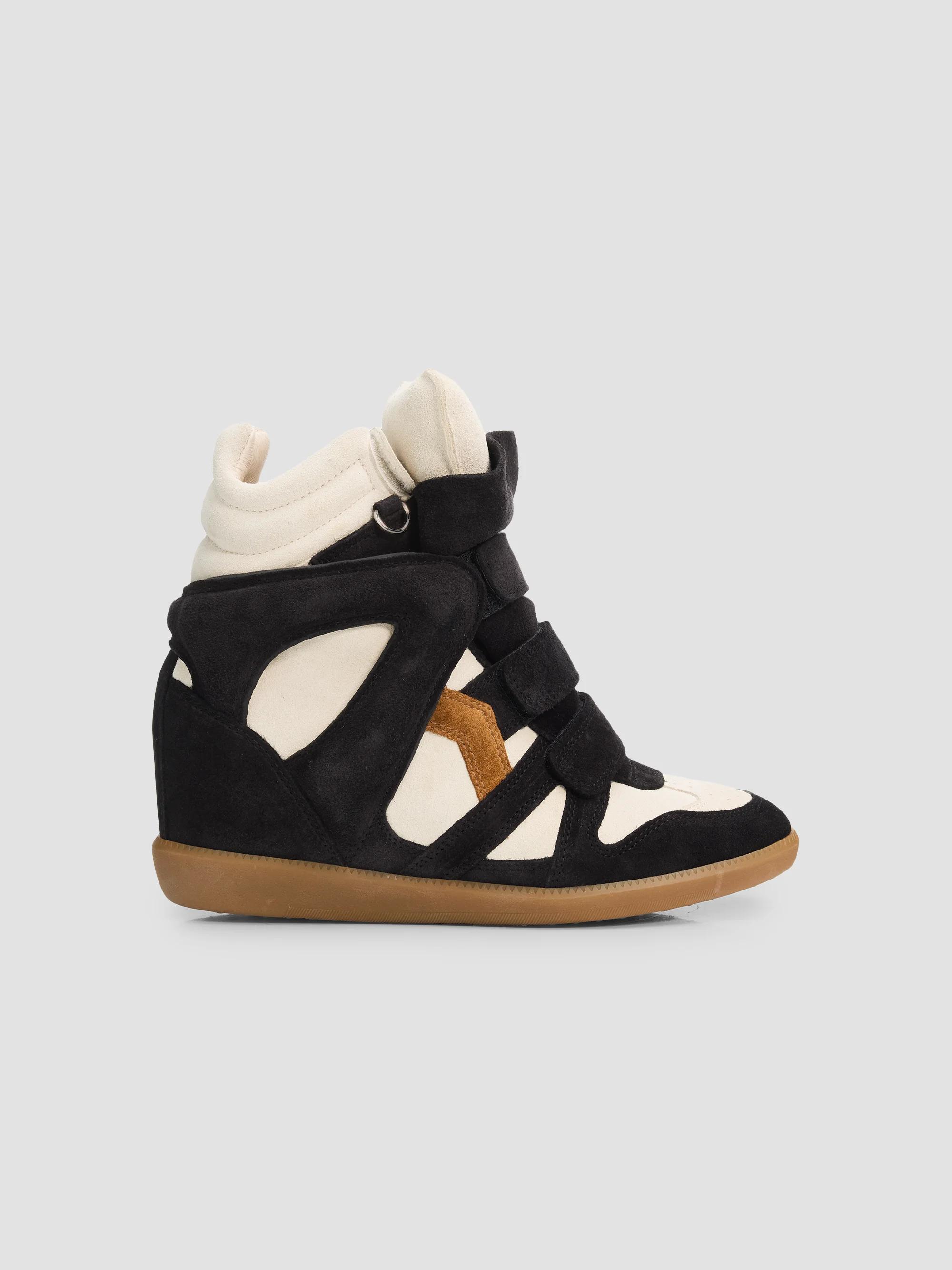 Isabel Marant Women's Bekett Suede-Velvet High-Top Sneakers - Faded Black Chalk - Size 5