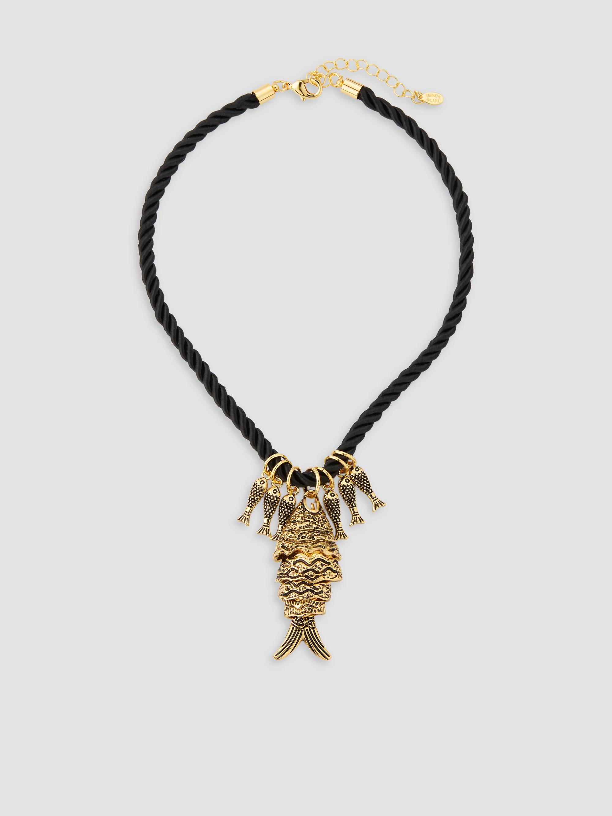 Kenneth Jay Lane Women's 18K Gold-Plated Fish Cord Necklace - Gold