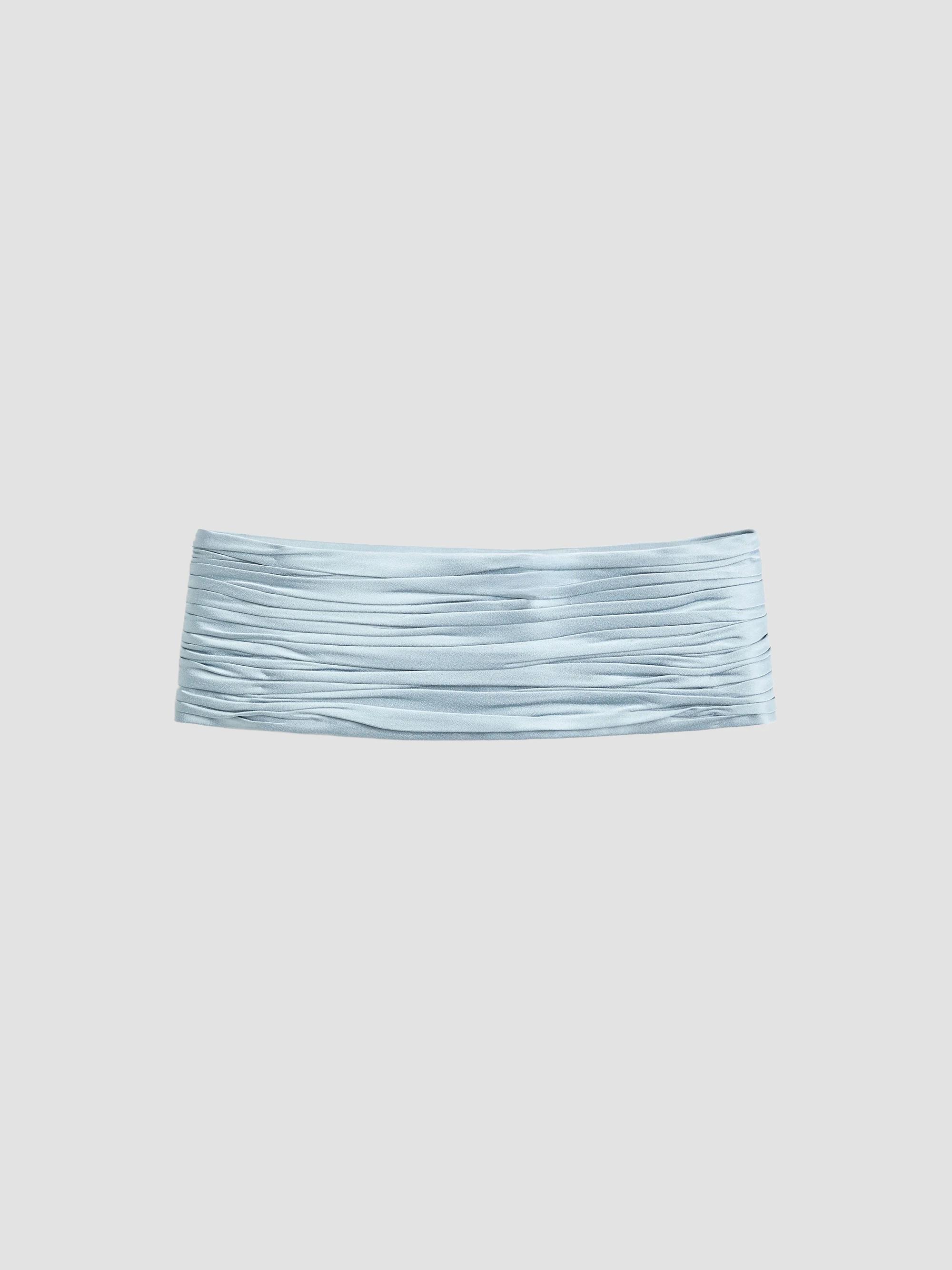 Valentino Women's Satin Cady Belt - Sky Blue - Size Large
