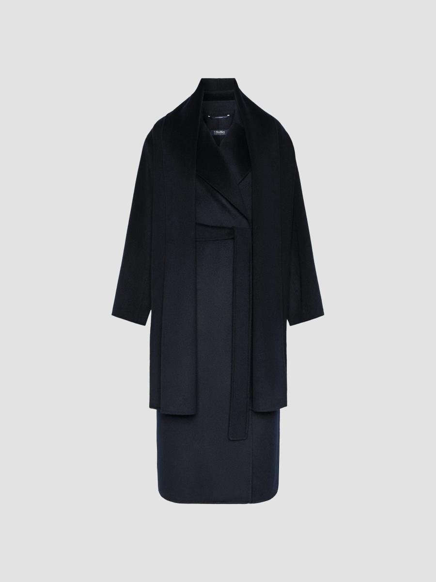 Max Mara Women's Double Wool And Cashmere Robe Coat In Midnight Blue