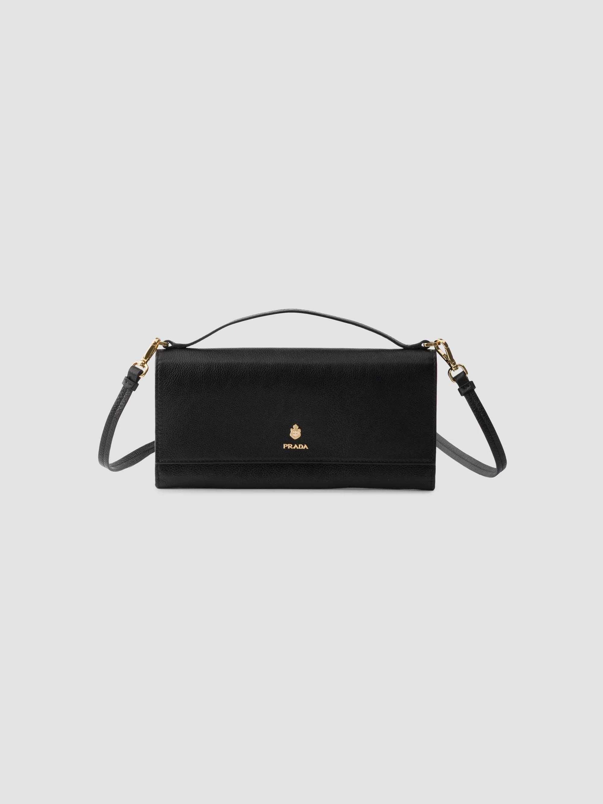 Prada Leather Wallet with Shoulder Strap | Saks Fifth Avenue