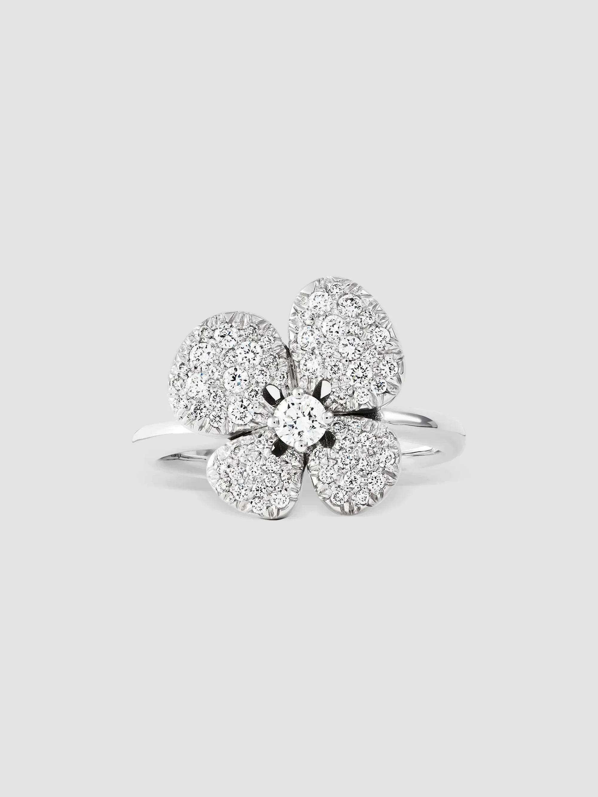 Miseno Women's Ischia 18K White Gold & 0.74 TCW Diamond Flower Ring - White Gold - Size 7