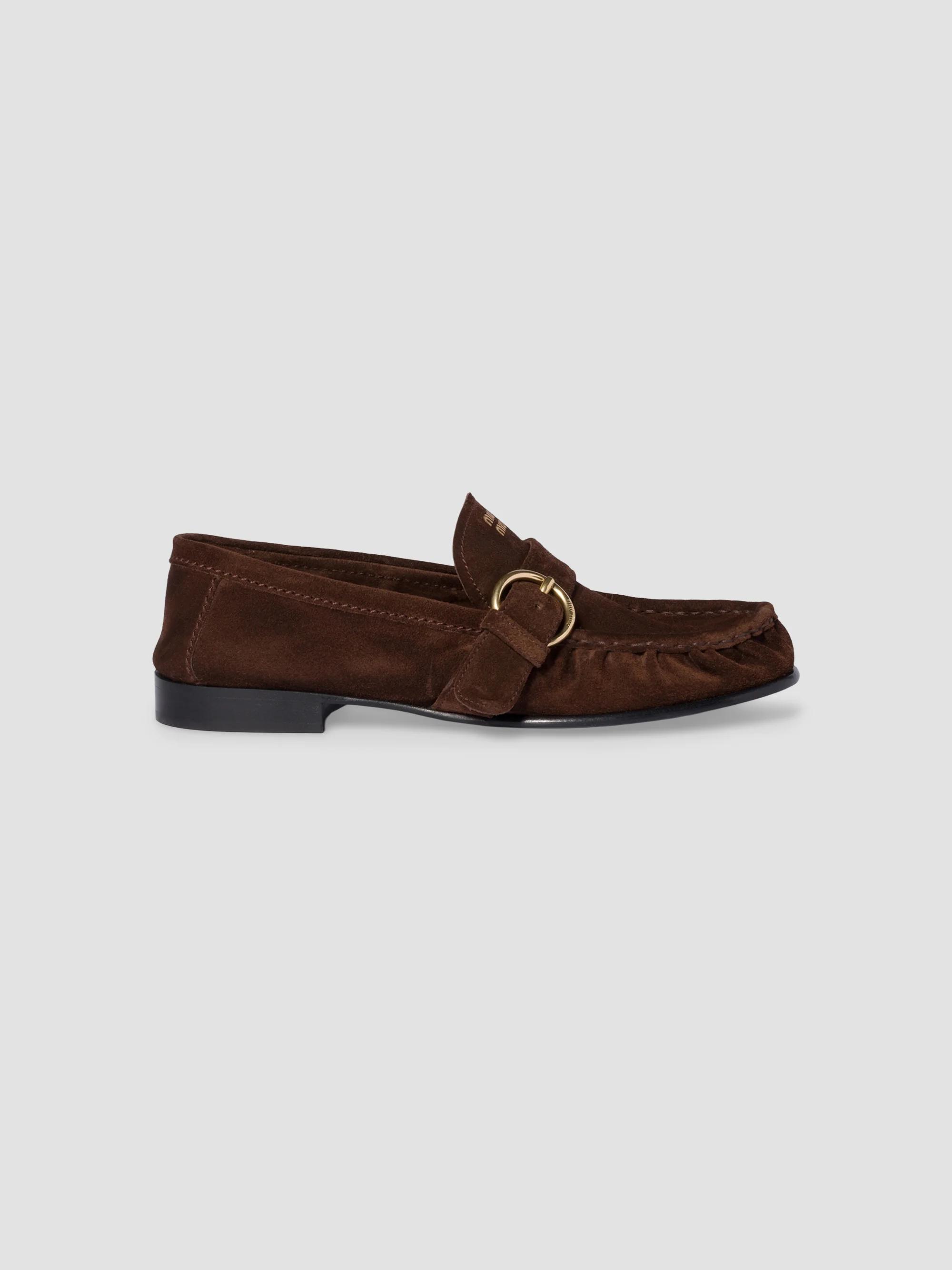 Miu Miu Unlined Bleached Leather Boat Shoes | Saks Fifth Avenue