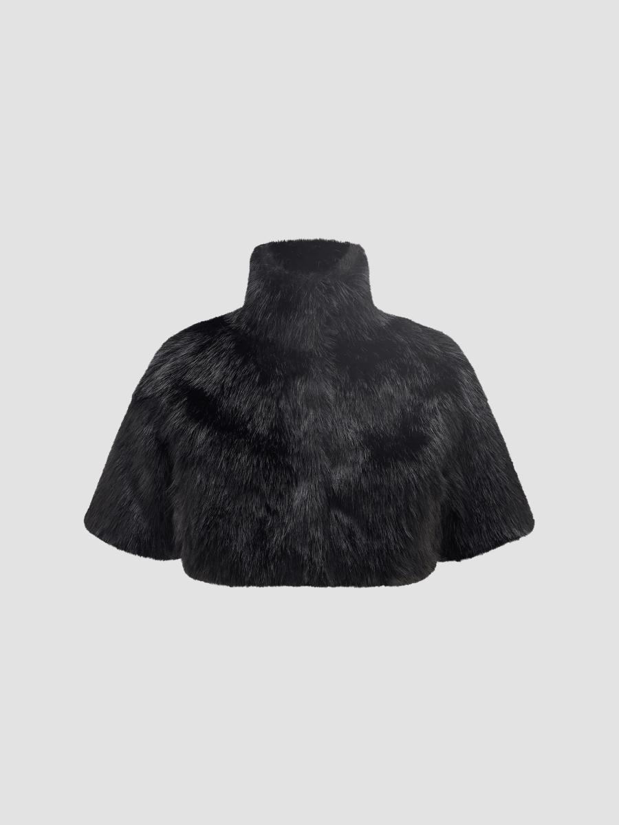 Lyla Grant Women's Fox Bolero Coat In Black