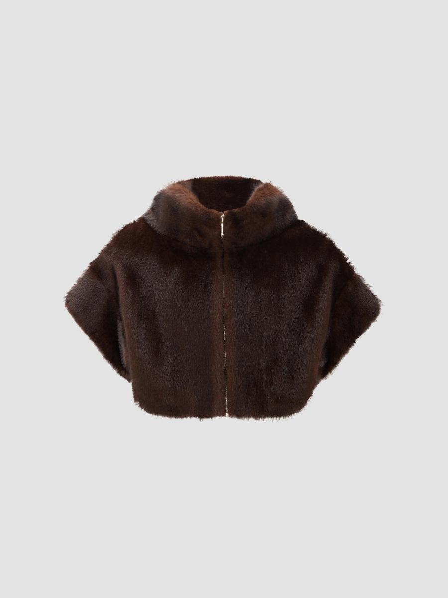 Lyla Grant Women's Mink Bolero Coat In Dark Brown