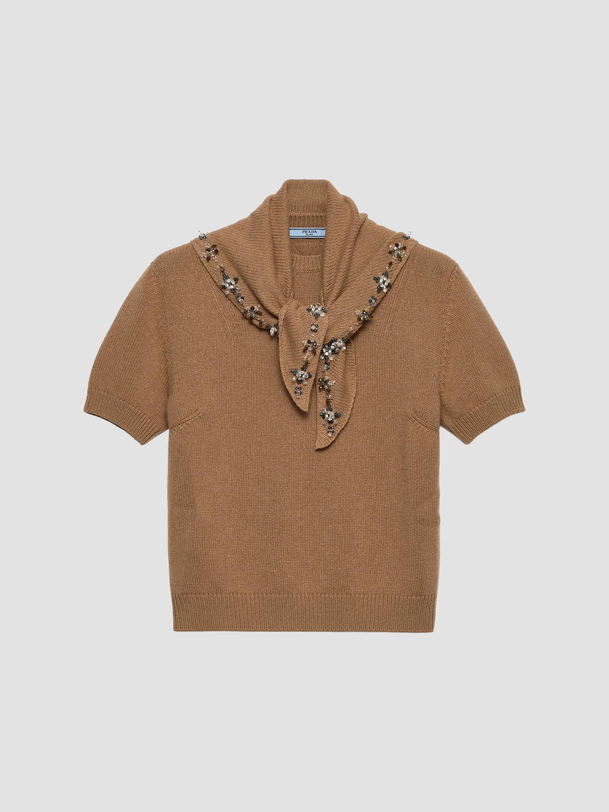 Prada Short-Sleeved Wool and Cashmere Sweater | Saks Fifth Avenue