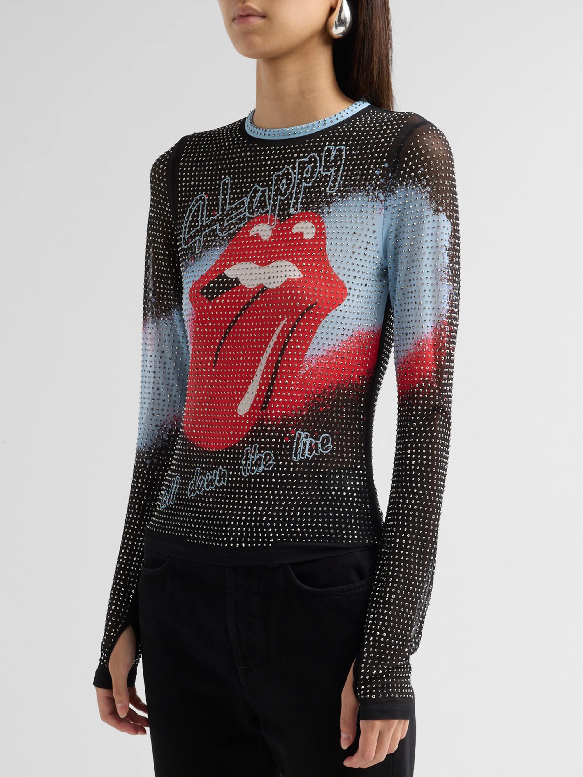 ALICE + OLIVIA Delaina Embellished Lips Top | Saks Fifth Avenue