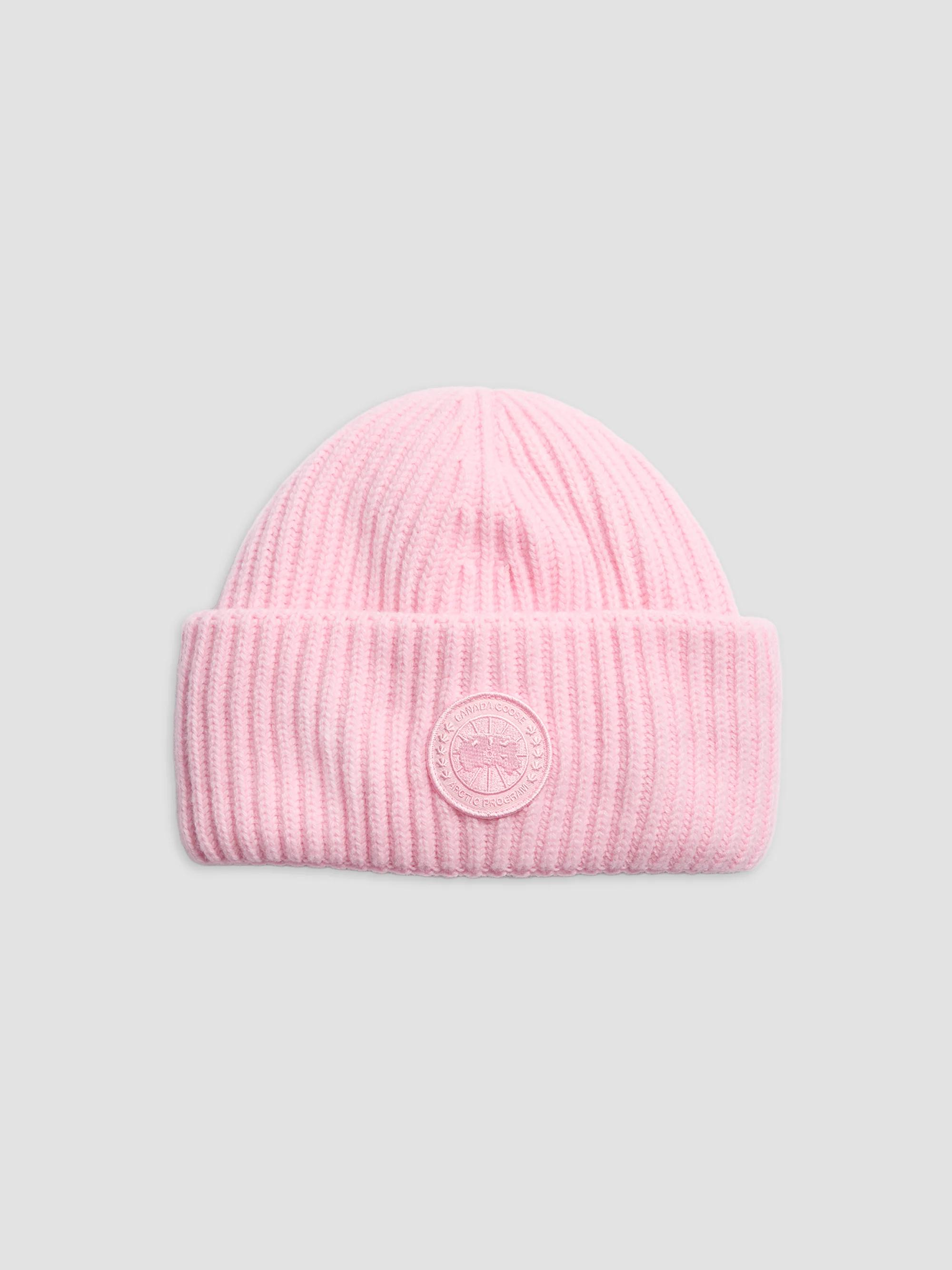 Canada Goose Women's Logo Merino Wool-Cashmere Toque - Pink Floraison Rose