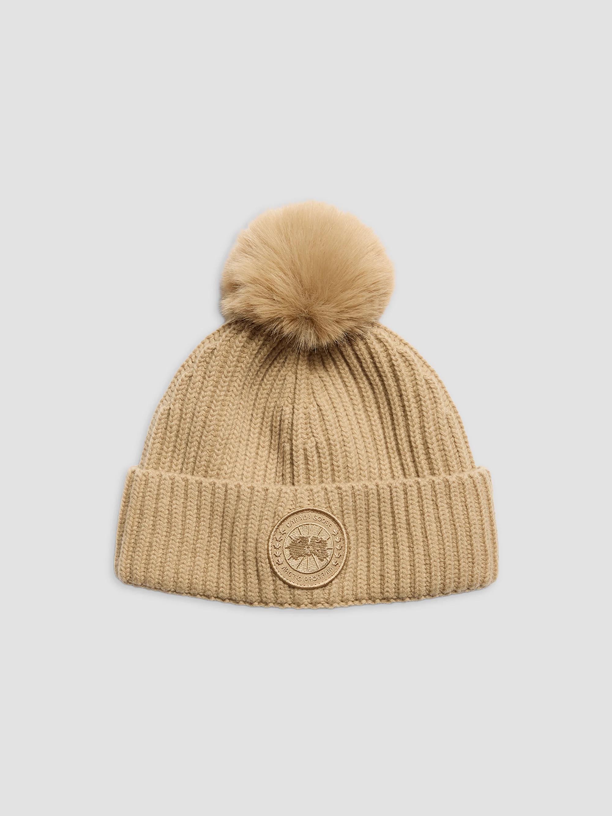 Canada Goose Women's Toque Pom-Pom Merino Wool-Cashmere Beanie - Timber Sand