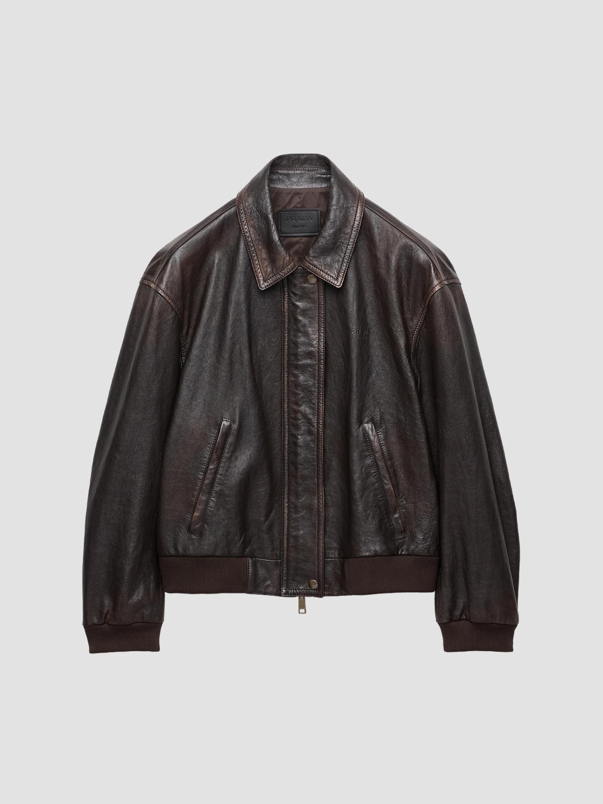 Miu Miu Waxed Suede Leather Jacket | Saks Fifth Avenue