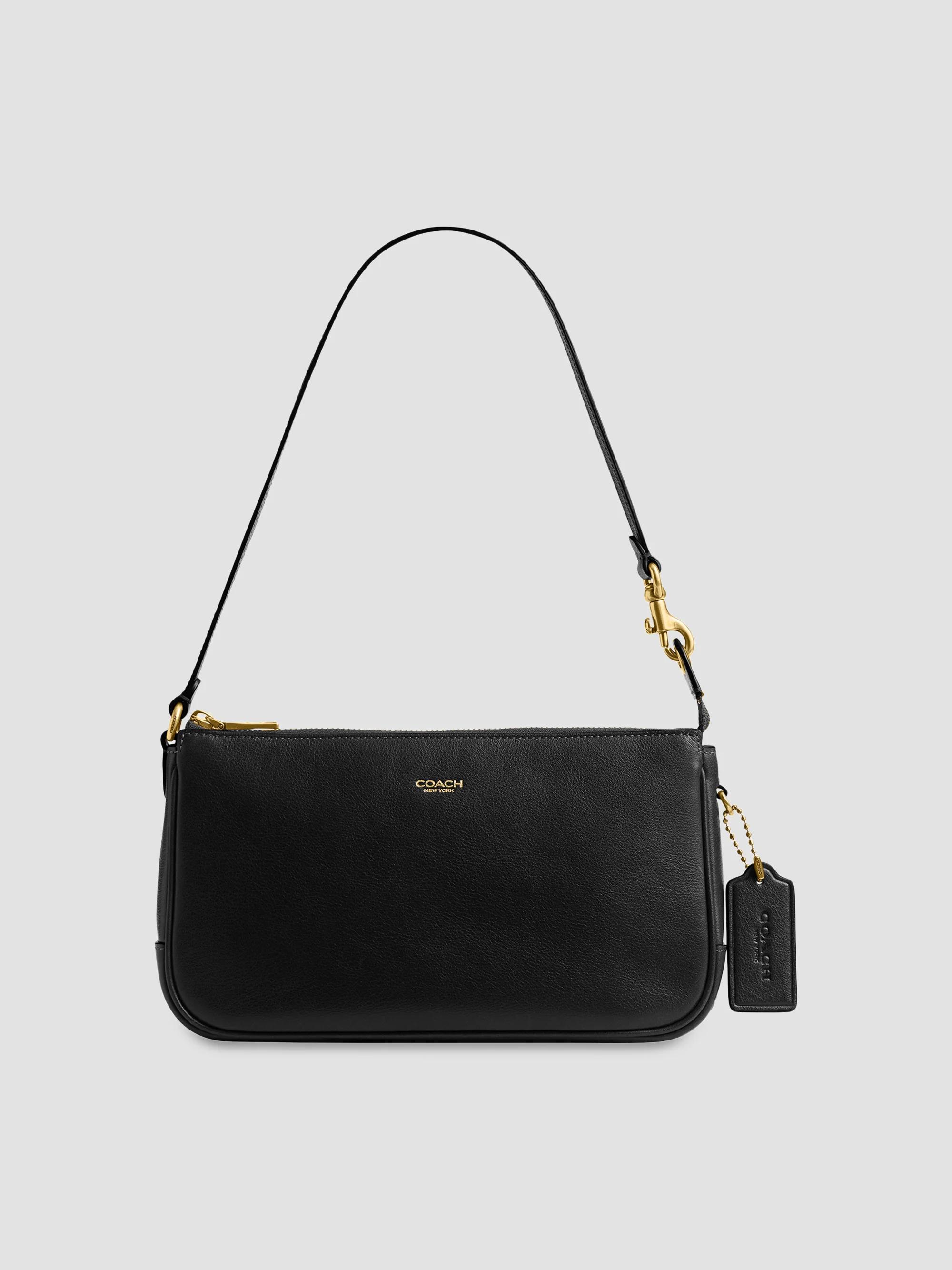 COACH Women's Plaza Leather Shoulder Bag - Black