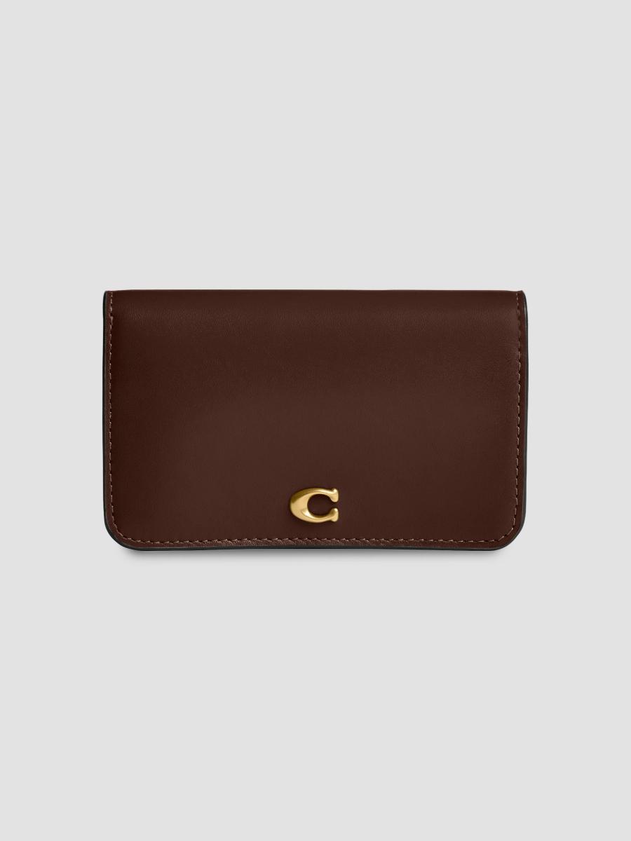 Coach Women's Essential Slim Leather Card Case In Maple