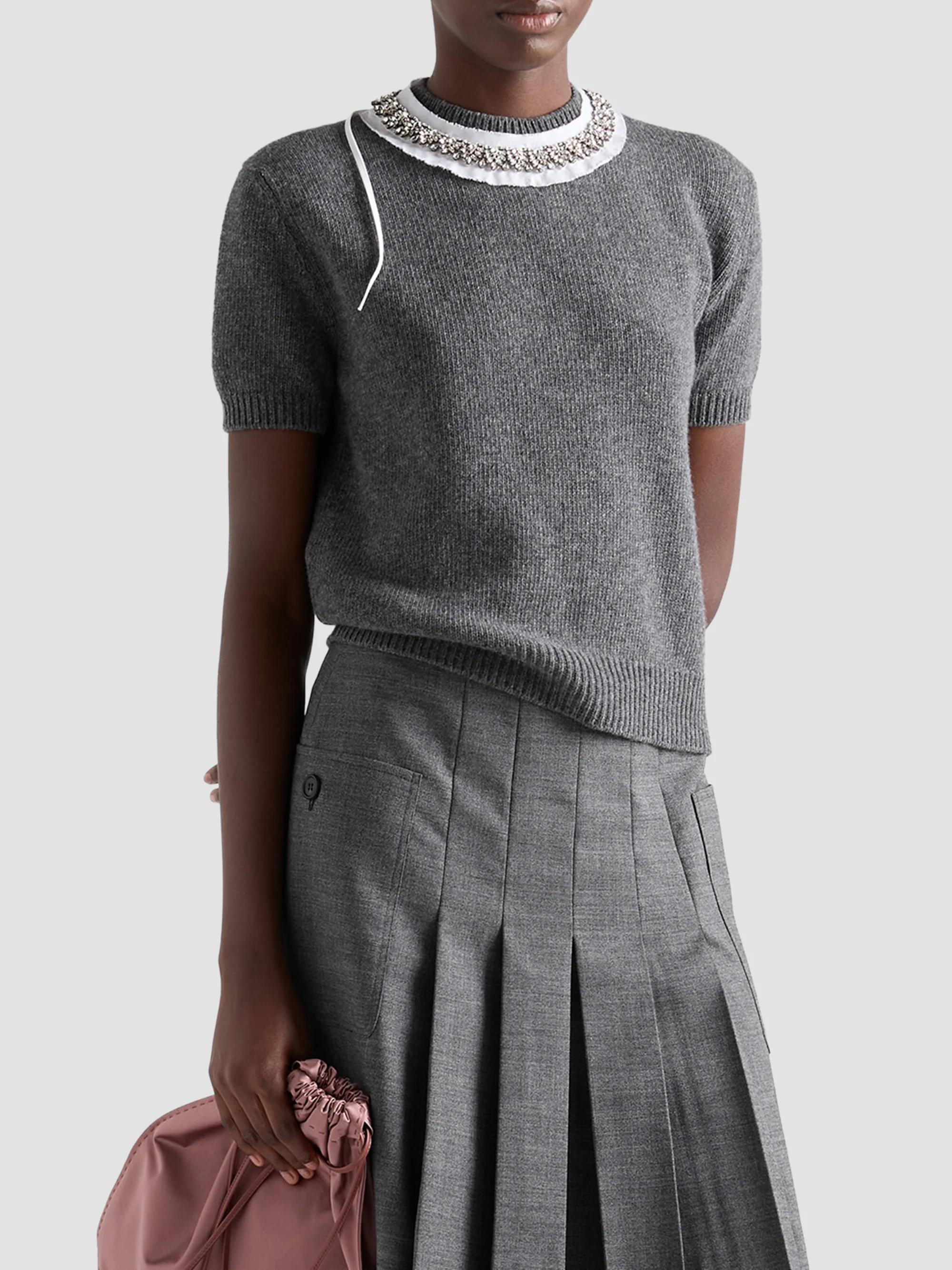 Prada Short-Sleeved Wool and Cashmere Sweater | Saks Fifth Avenue