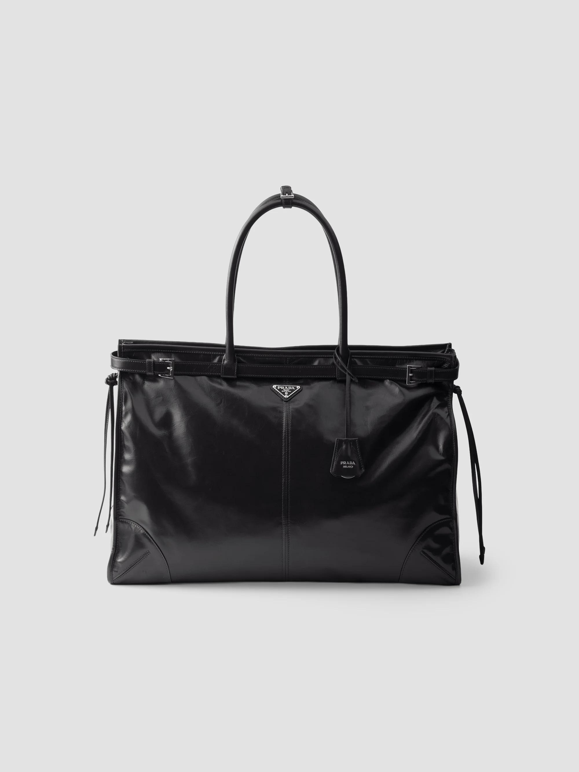 Prada Buckle Leather Bag with Belt | Saks Fifth Avenue