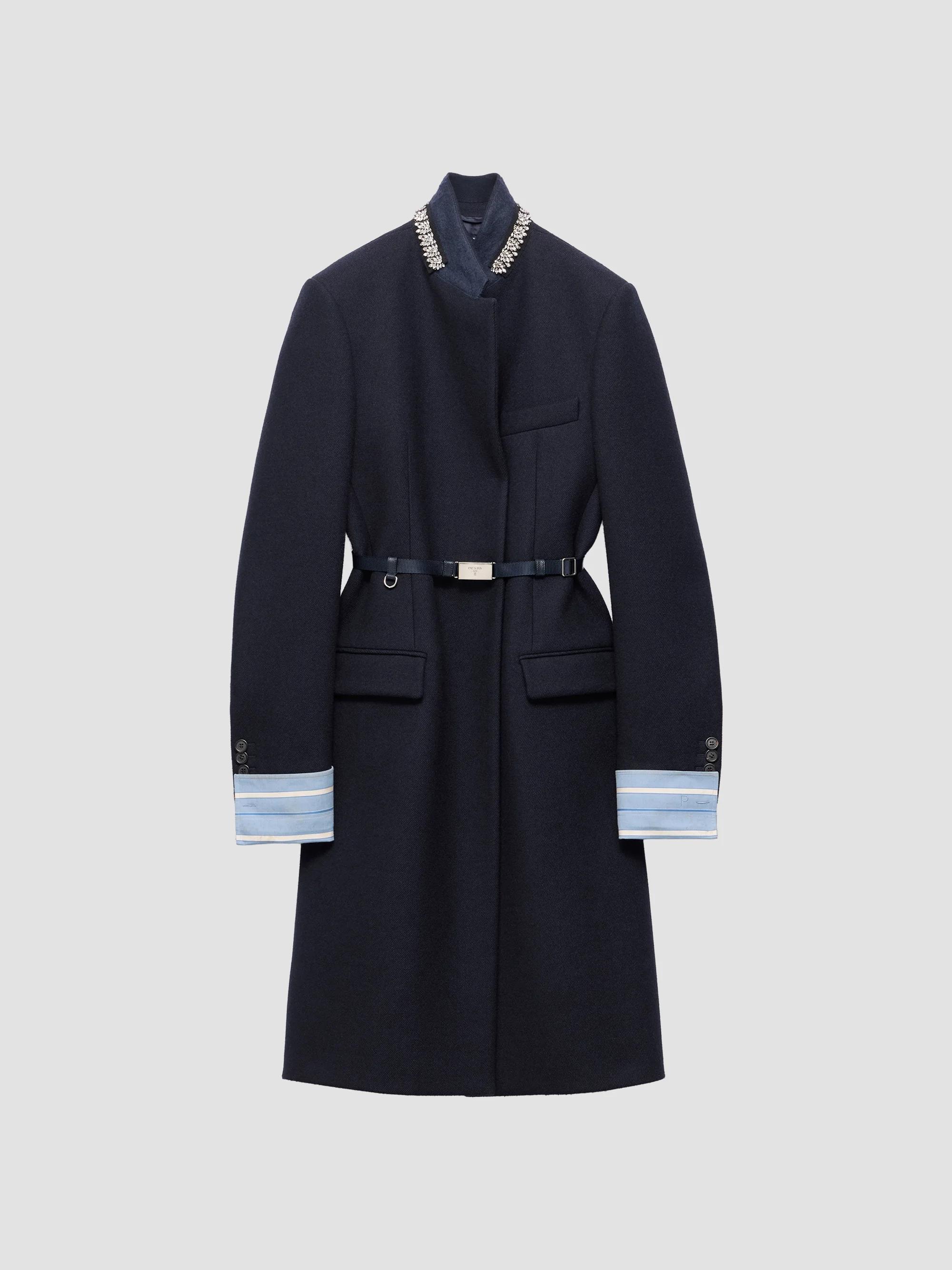 Prada Shetland Wool Coat with Jewel Buttons | Saks Fifth Avenue