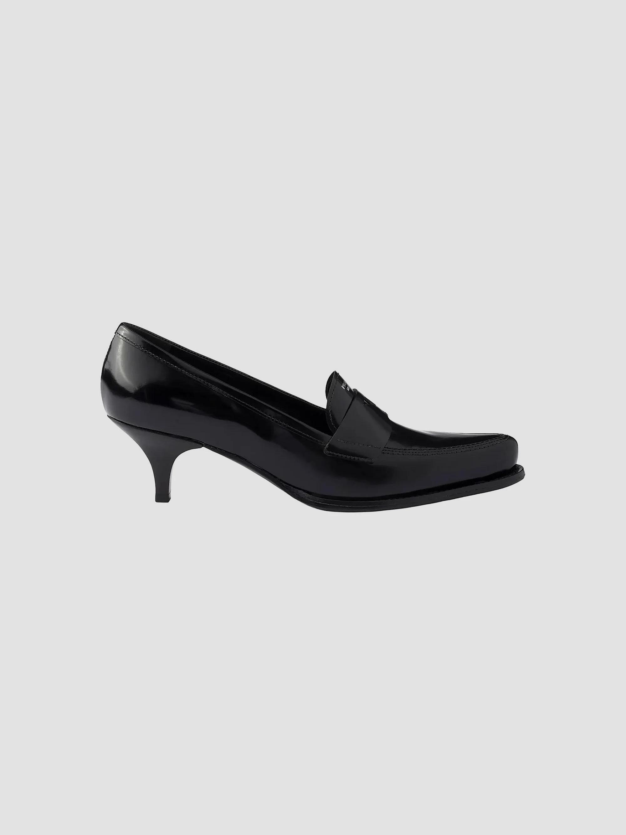 Prada Women's Brushed Leather Loafers - Black - Size 5.5
