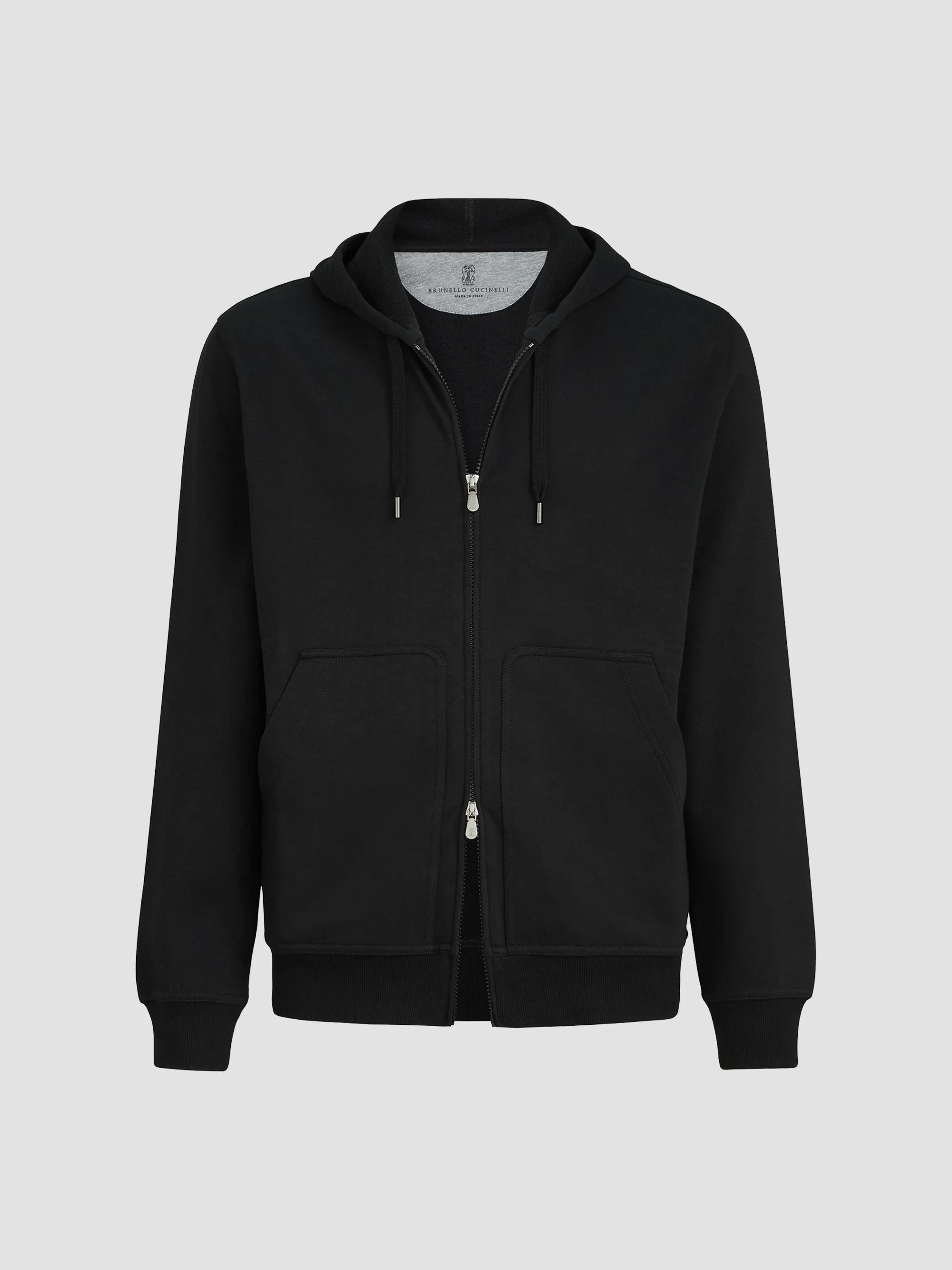 Brunello Cucinelli Cotton English Rib Knit Hooded Sweatshirt with