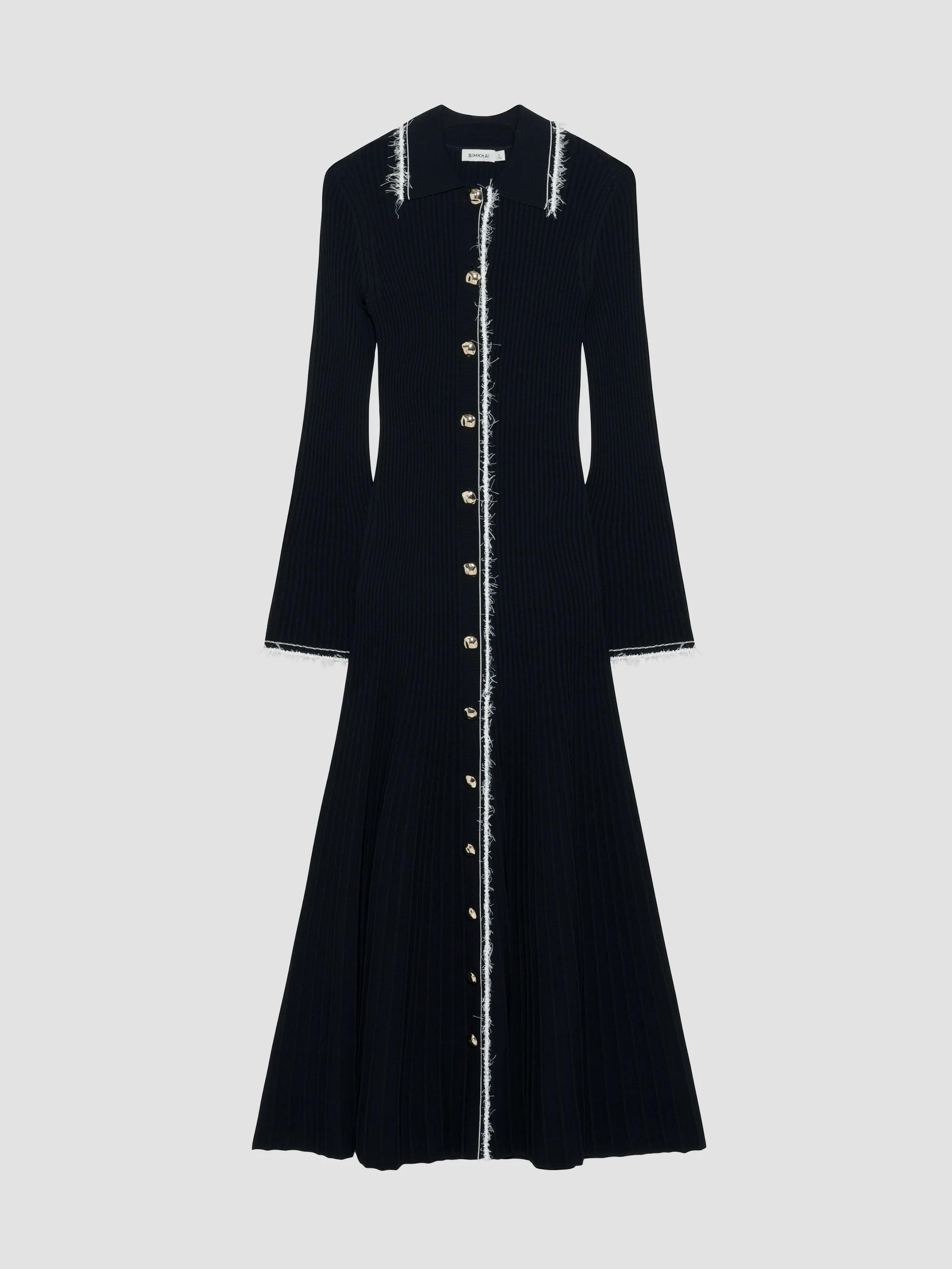 【Saidakhmad】 SIMKHAI Abilene Mixed-Media Midi-Dress | Saks Fifth Avenue