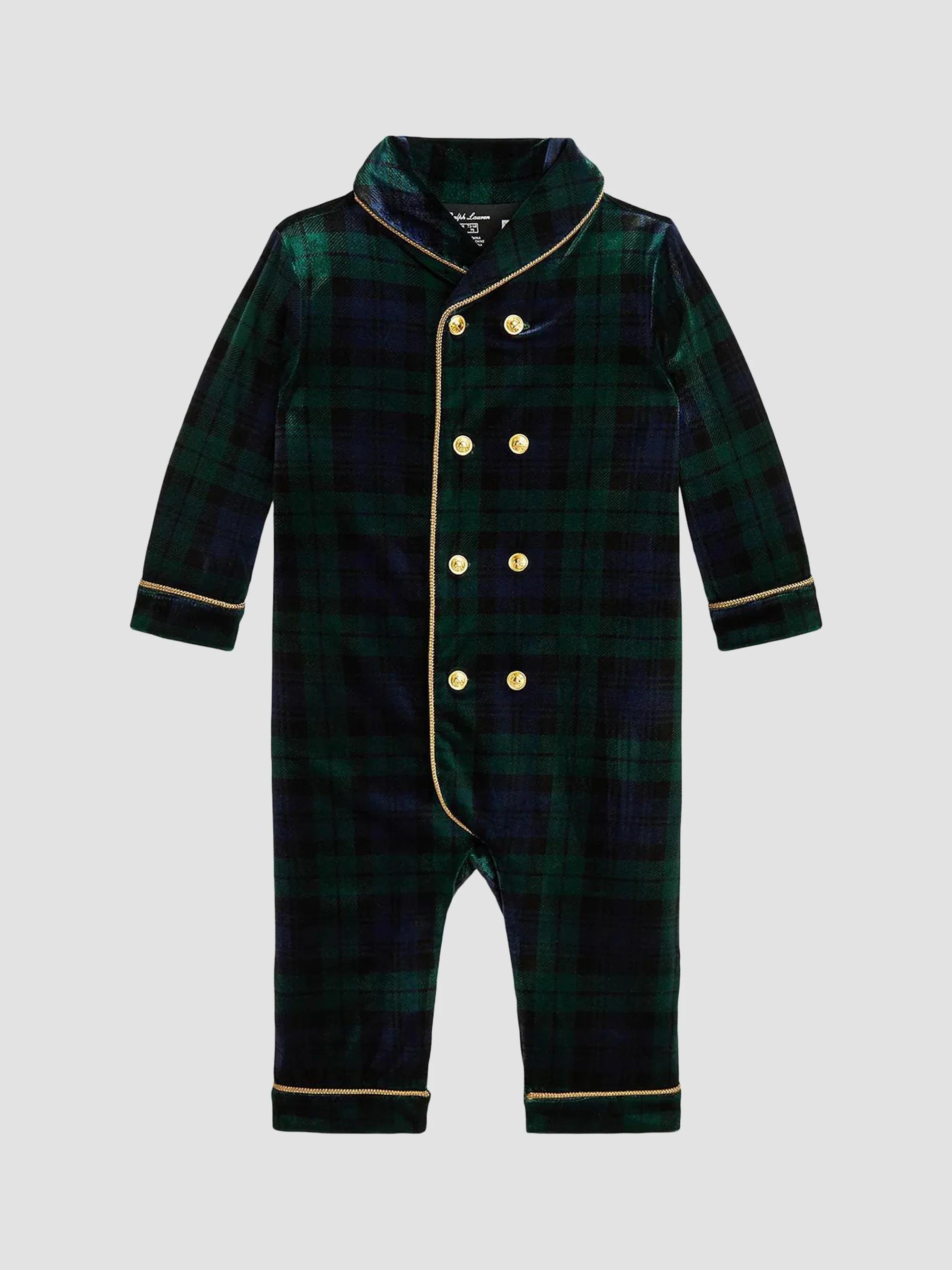 Polo by Ralph Lauren タータンチェック カバーオール 90s Polo Ralph Lauren Baby Boy's Plaid Velour Double-Breasted Coverall